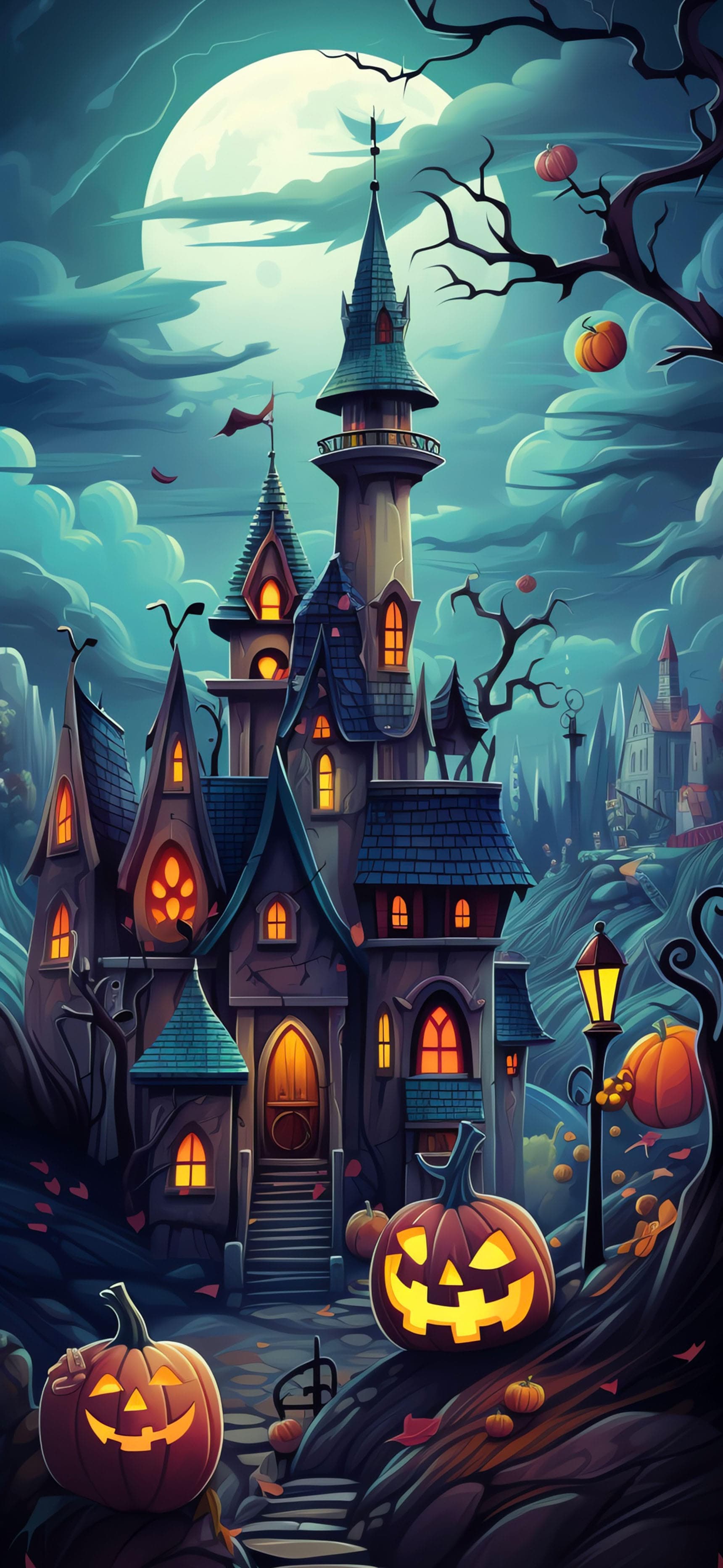 Whimsical Haunted Castle - Pro phone wallpaper