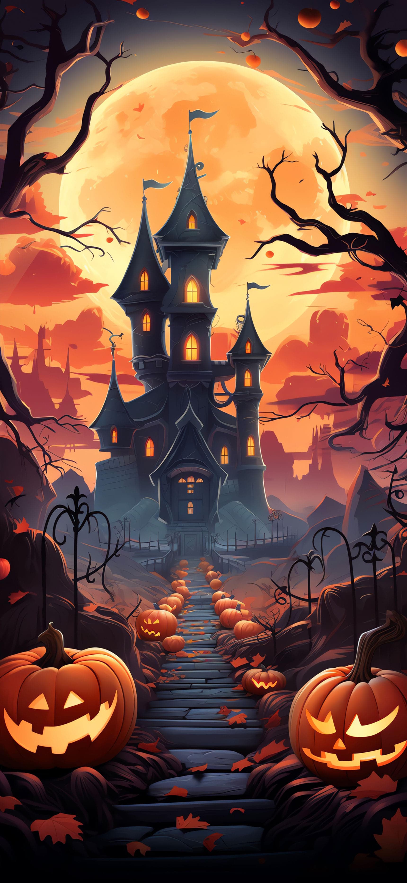 Halloween Castle Night - Pro phone wallpaper