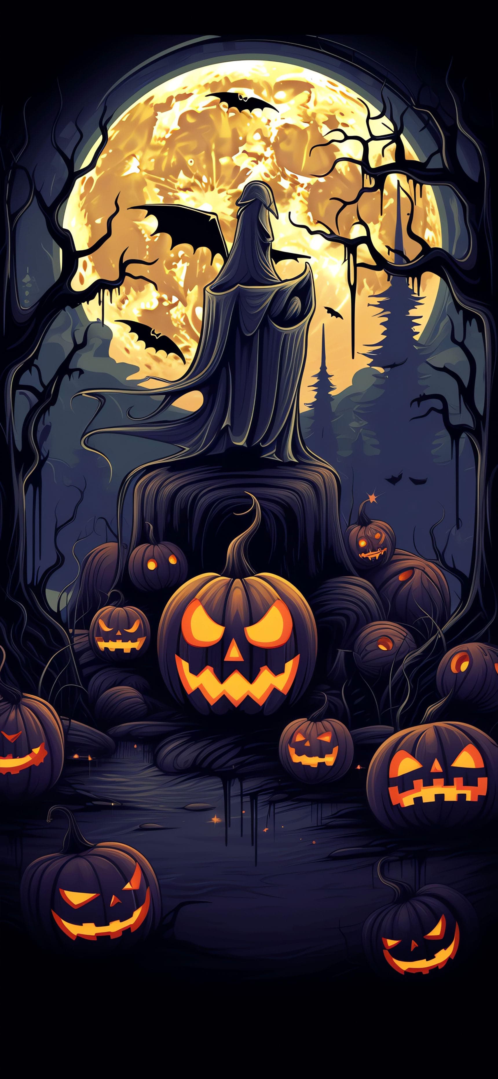 Pumpkin Graveyard - Pro phone wallpaper