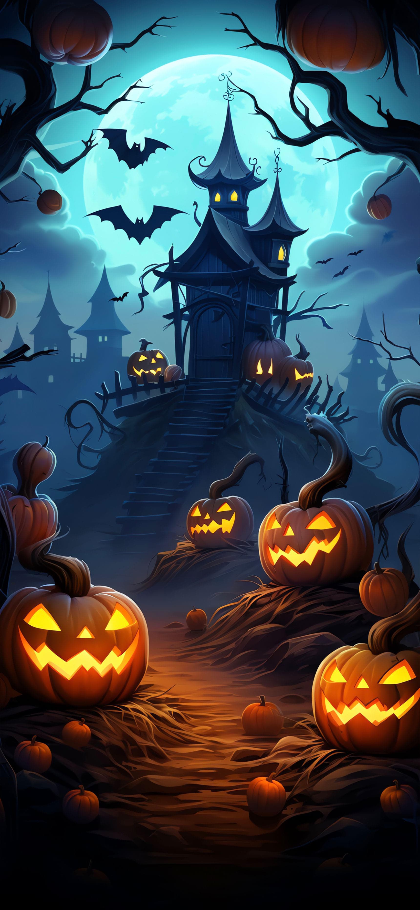 Pumpkin Haunted House - Pro phone wallpaper