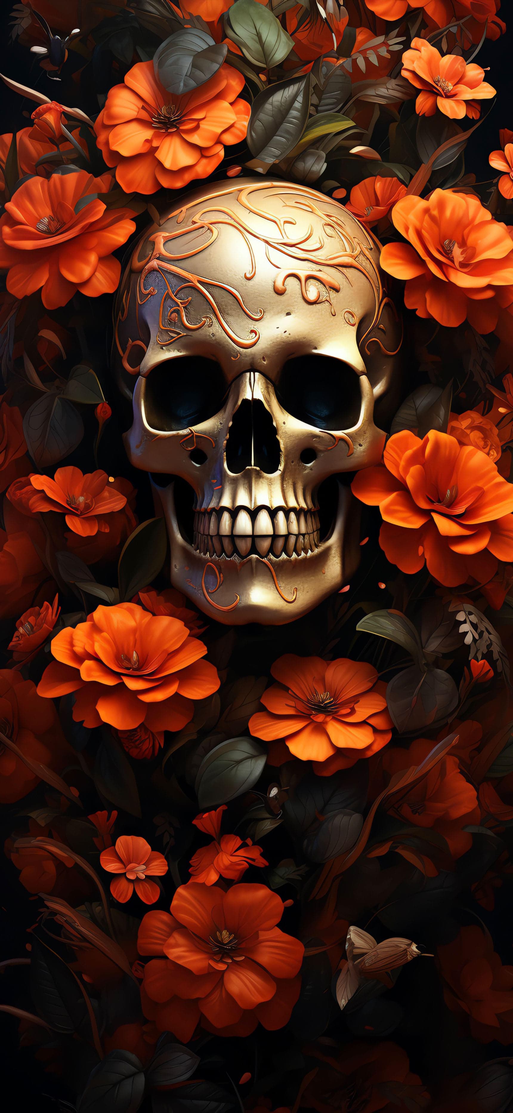 Floral Skull - Pro phone wallpaper