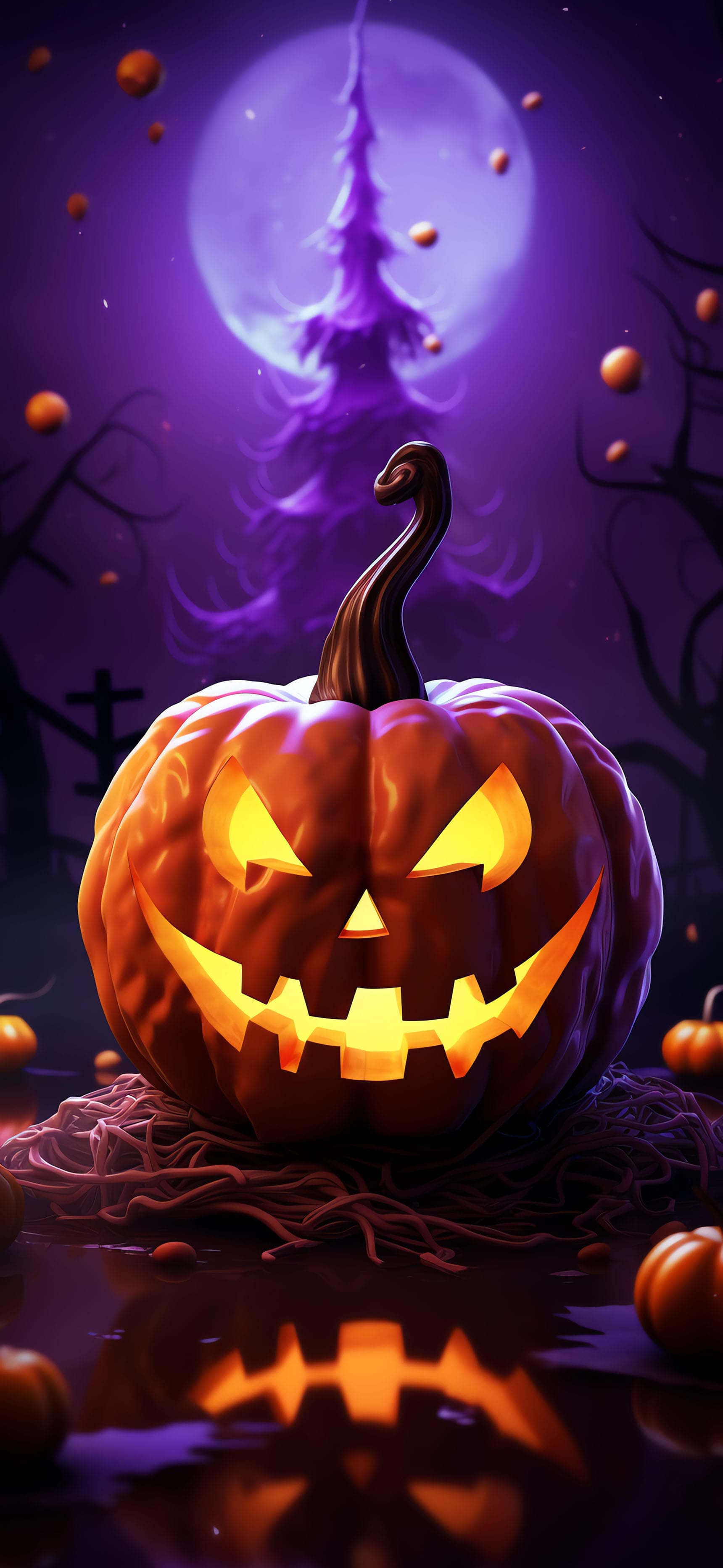 Pumpkin Moonlight Glow - Pro phone wallpaper
