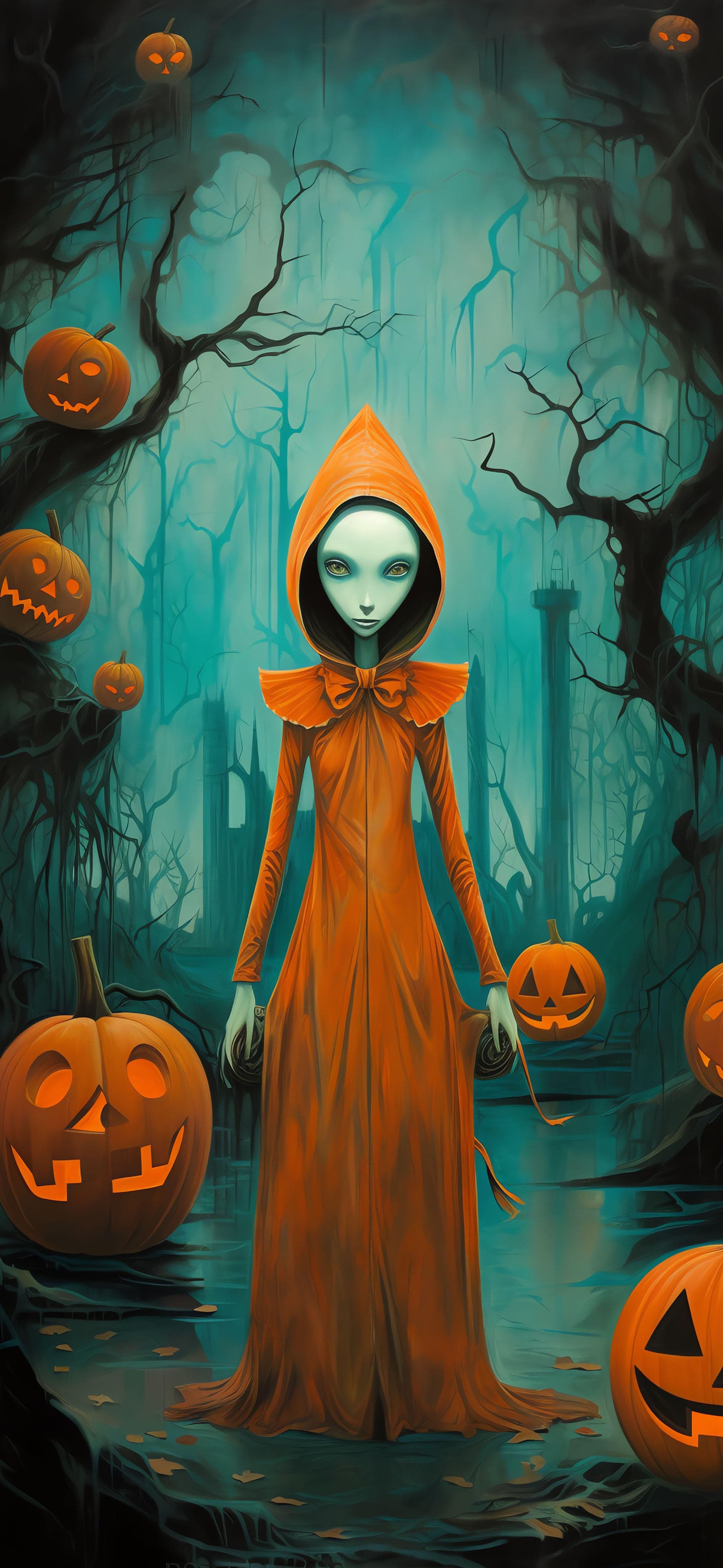 Orange Hooded Figure - Pro phone wallpaper