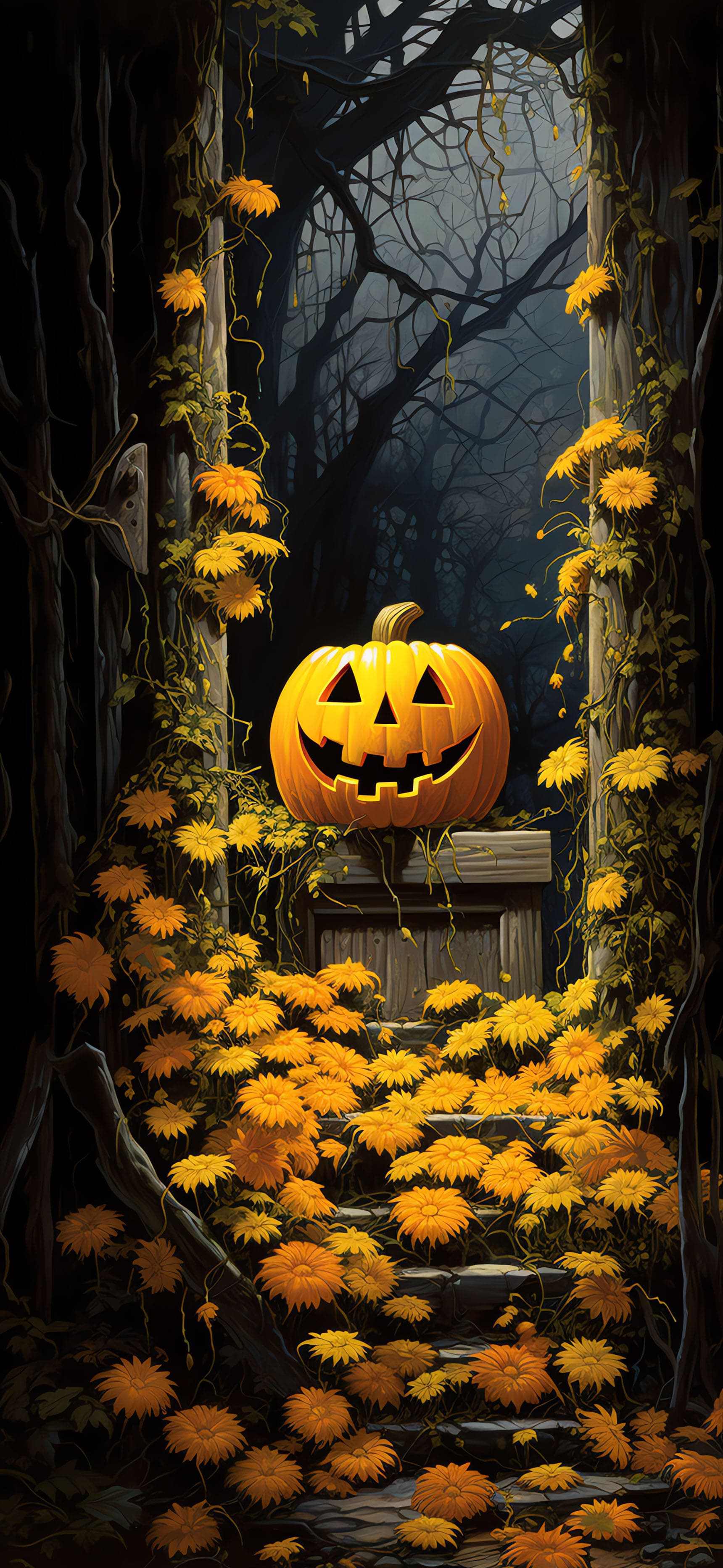 Pumpkin Flower Gate - Pro phone wallpaper