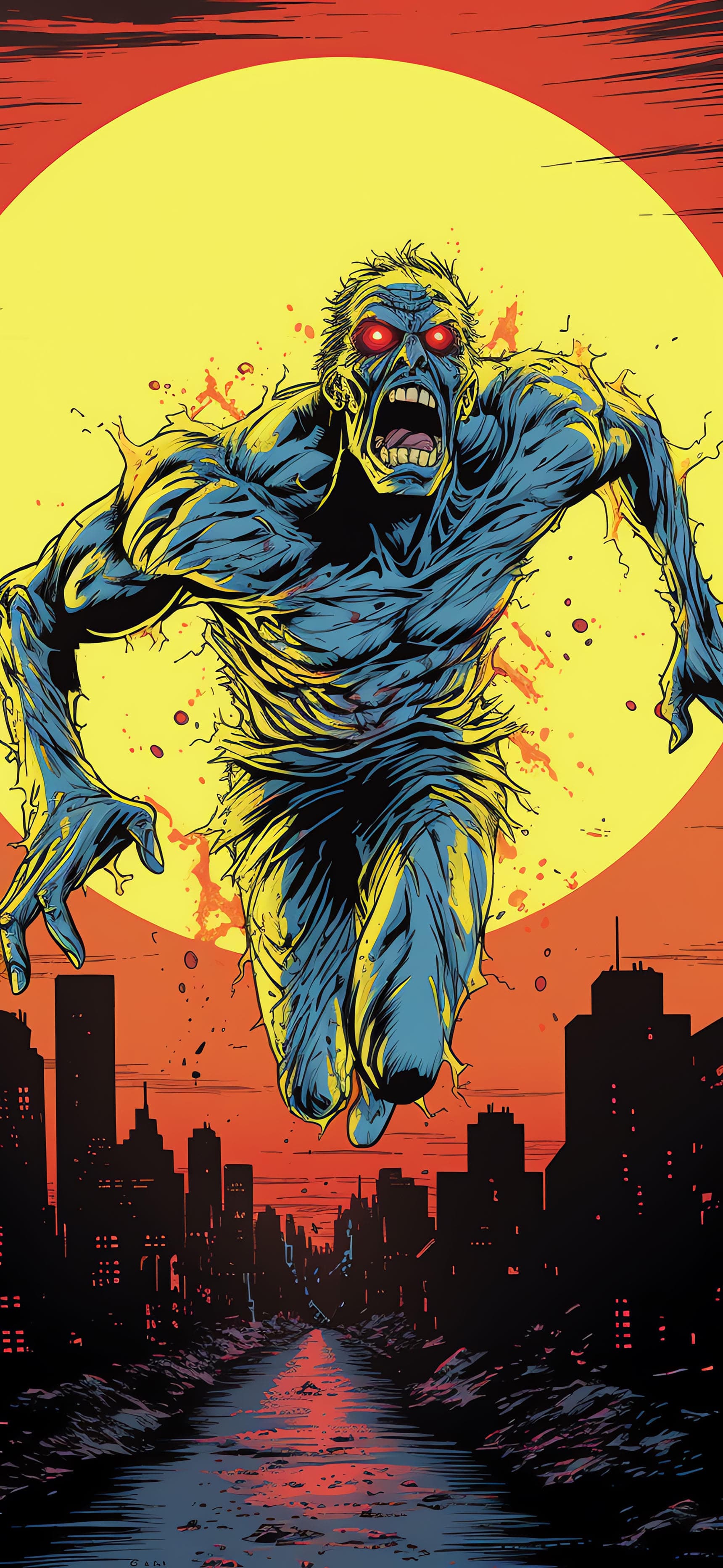 Leaping Zombie Attack - Pro phone wallpaper