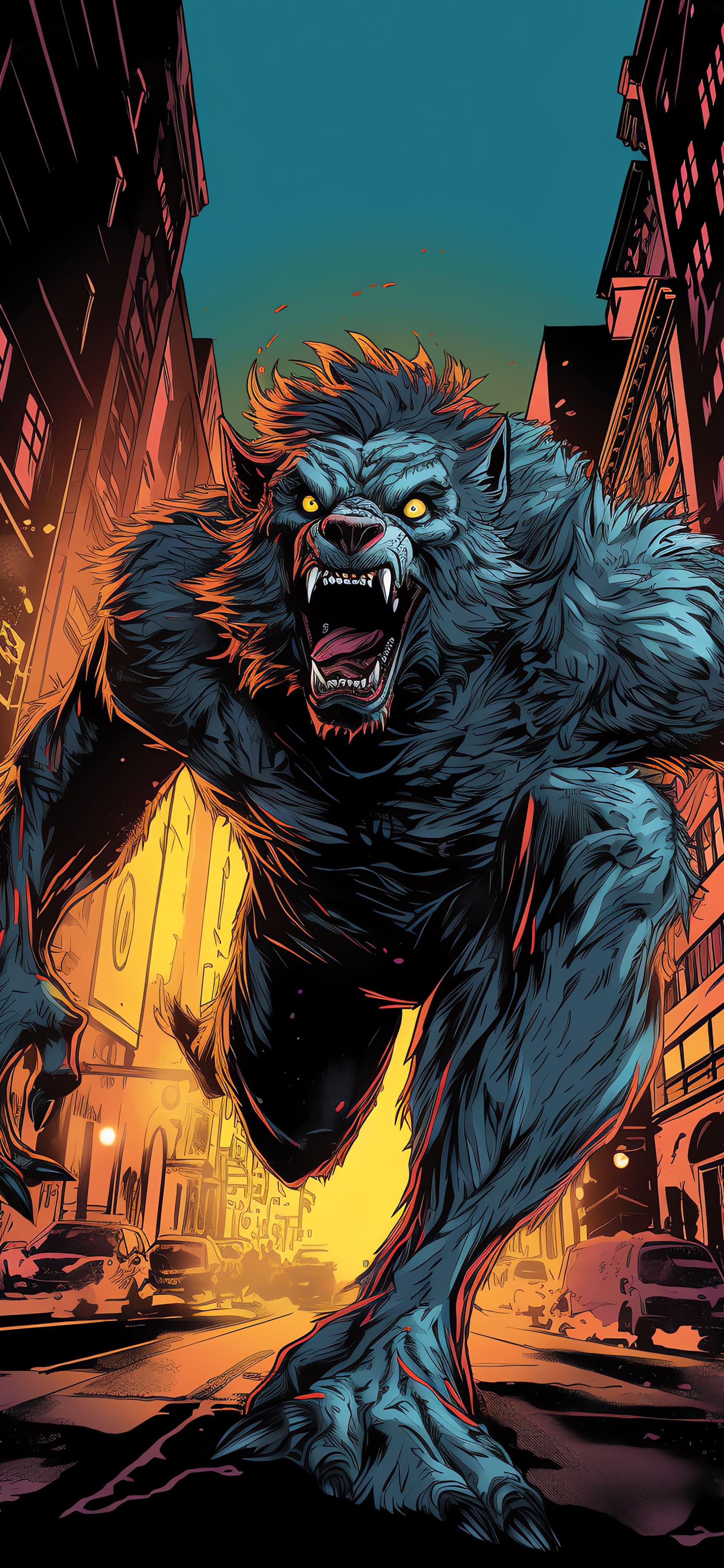 Urban Werewolf Rampage - Pro phone wallpaper