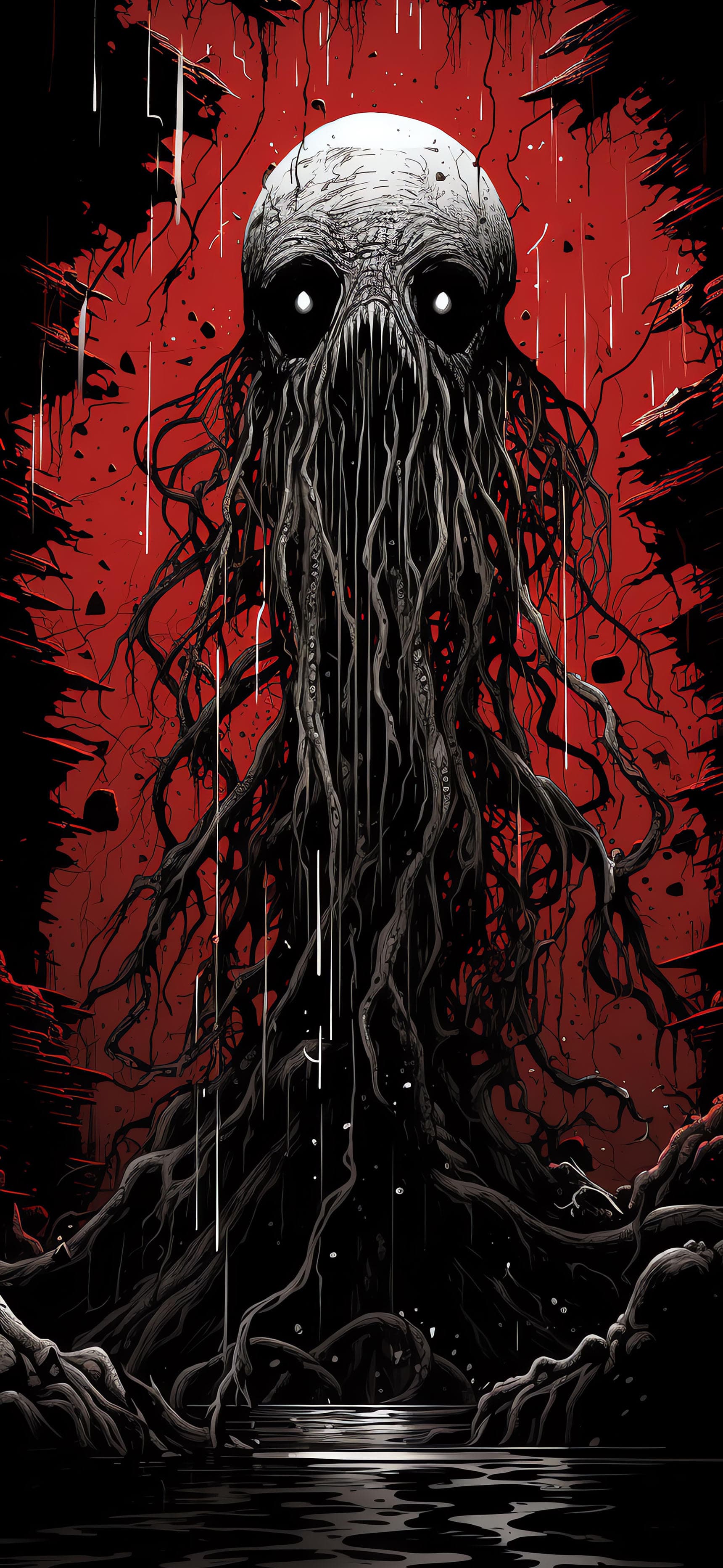 Cthulhu Red Abyss - Pro phone wallpaper