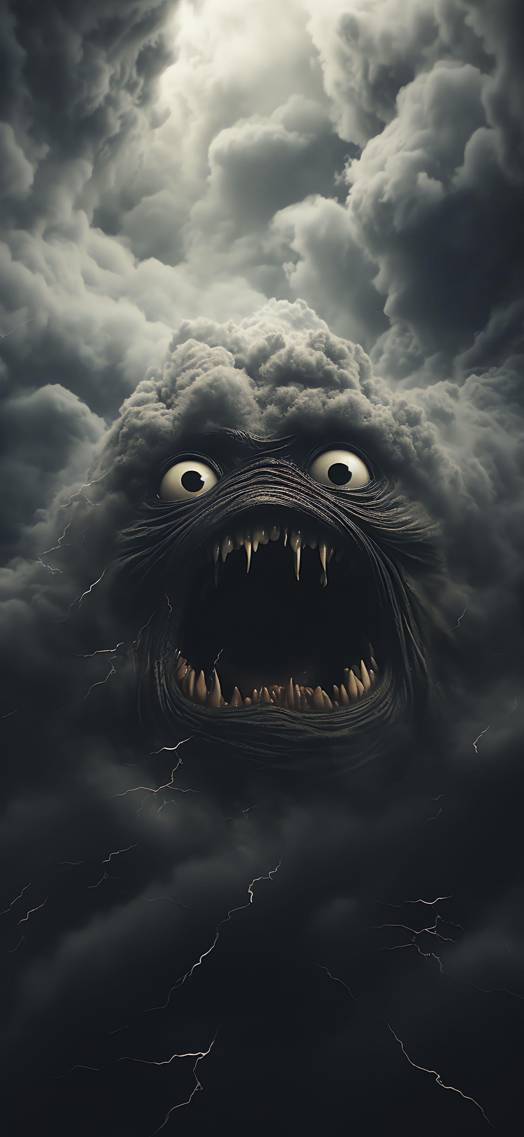 Cloudy Horror Face - Pro phone wallpaper