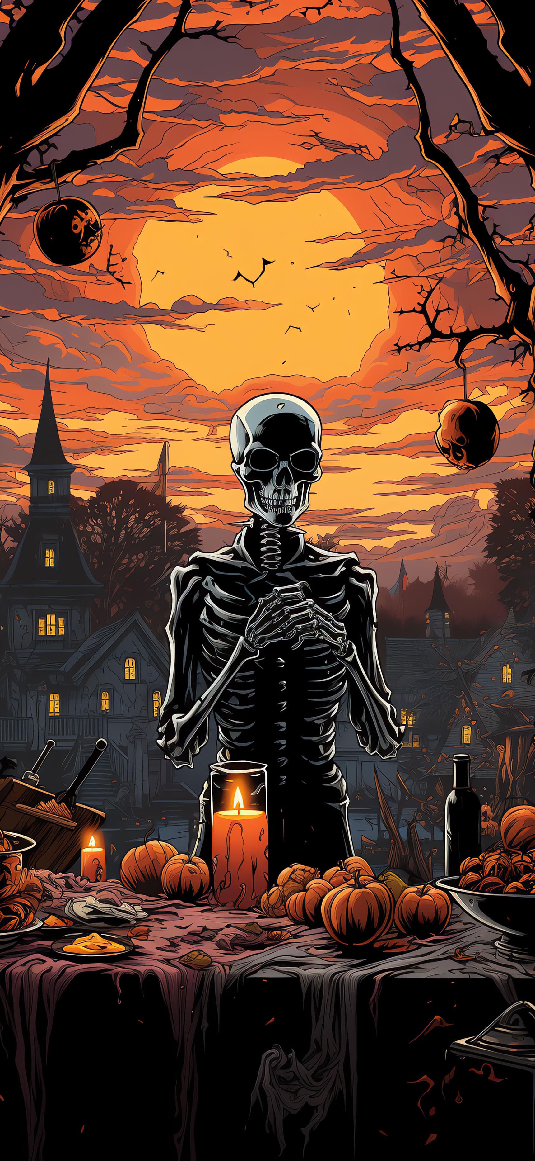 Spooky Halloween Feast - Pro phone wallpaper