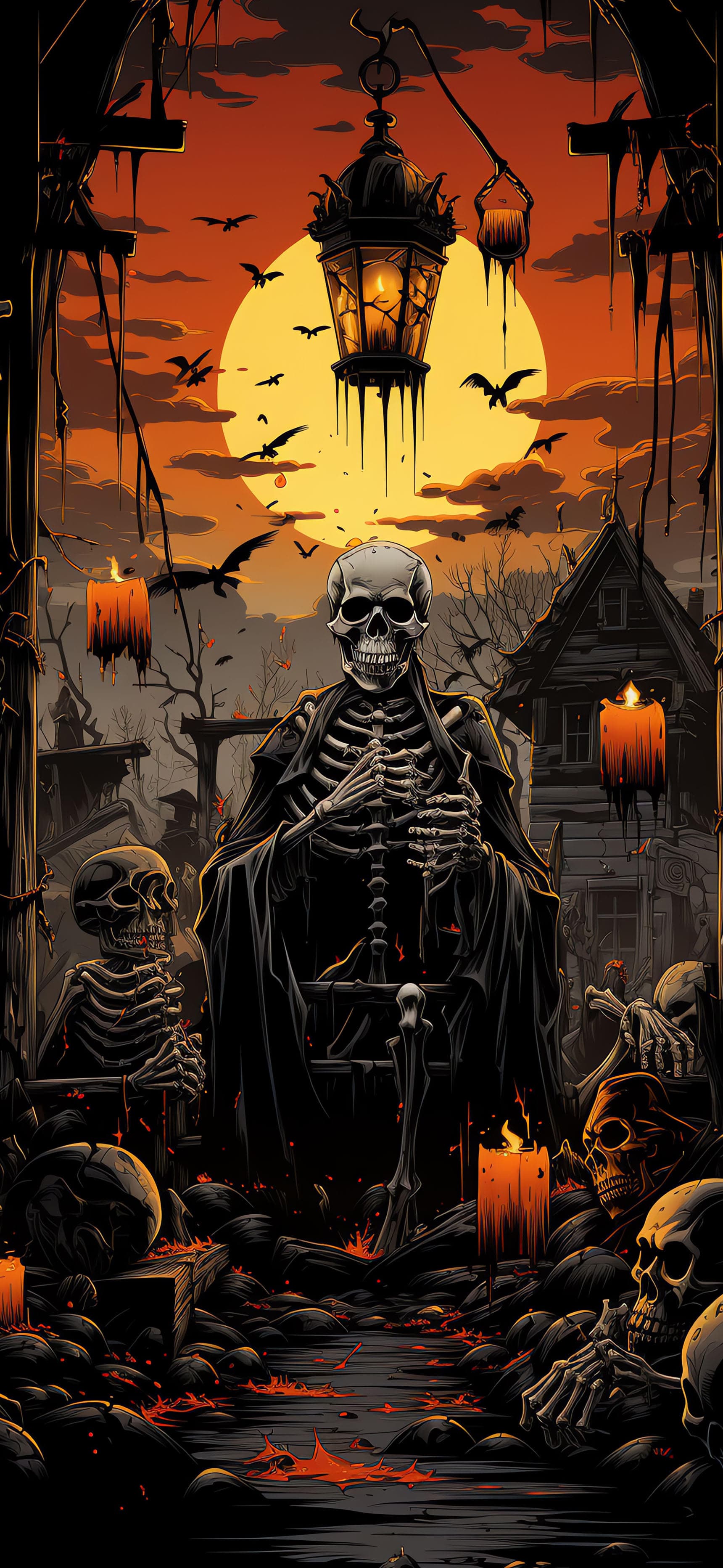 Spooky Moonlit Scene - Pro phone wallpaper