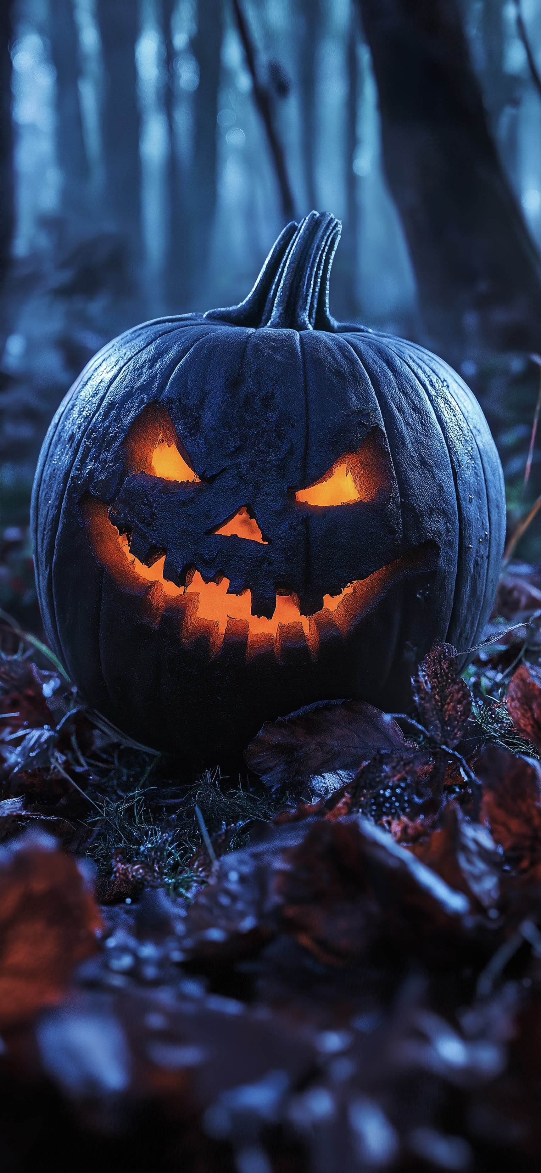Pumpkin in the Leaves - Pro phone wallpaper