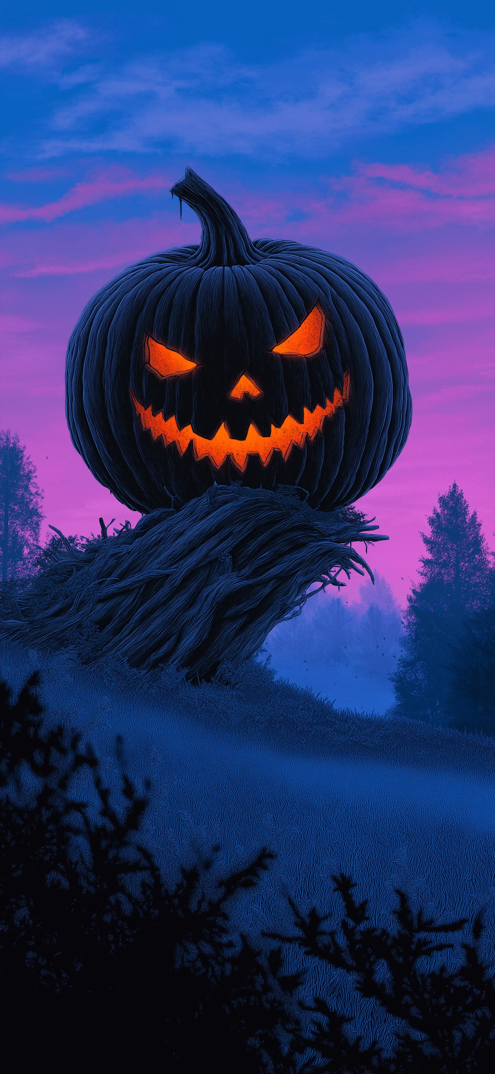 Windy Pumpkin Tree - Pro phone wallpaper