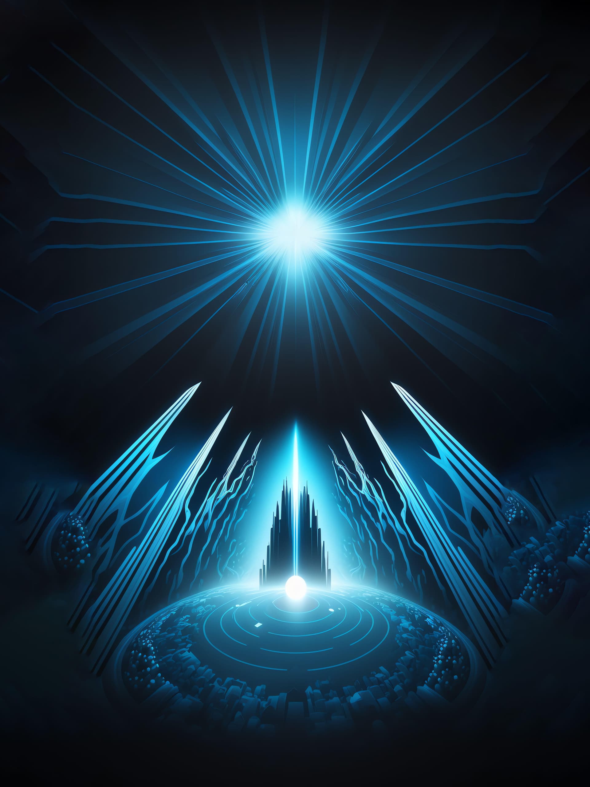 Cybernetic Cityscape Glow - Pro phone wallpaper
