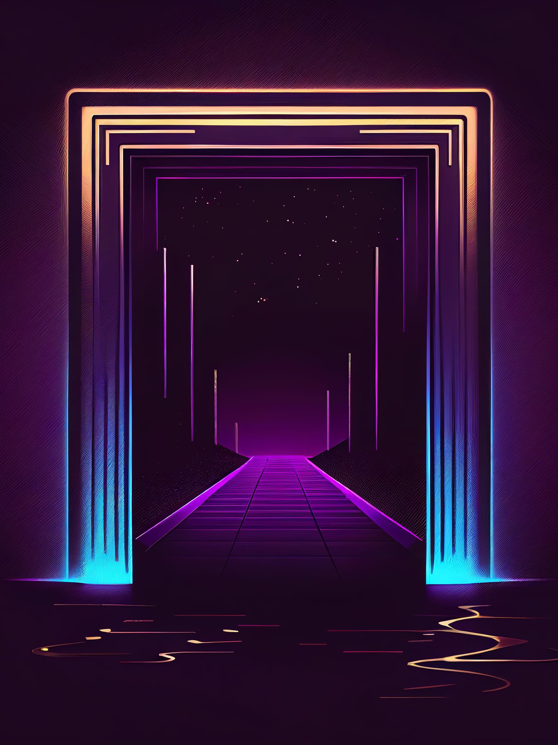 Neon Gateway Portal - Pro phone wallpaper