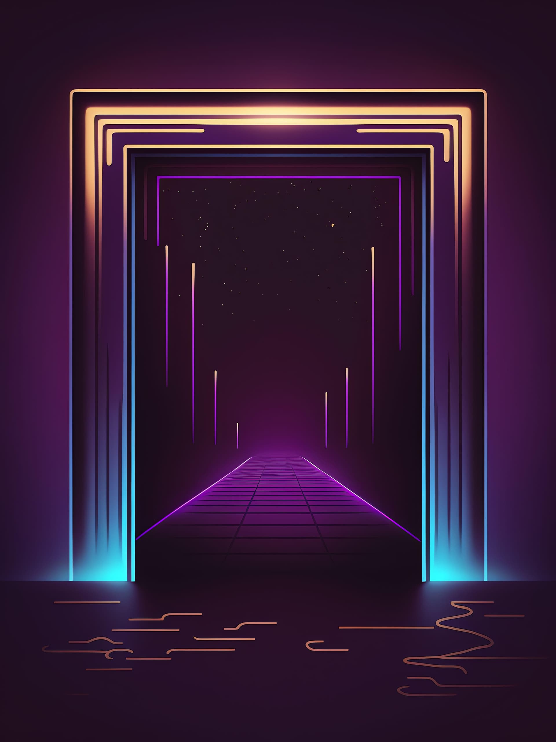 Neon Portal - Pro phone wallpaper