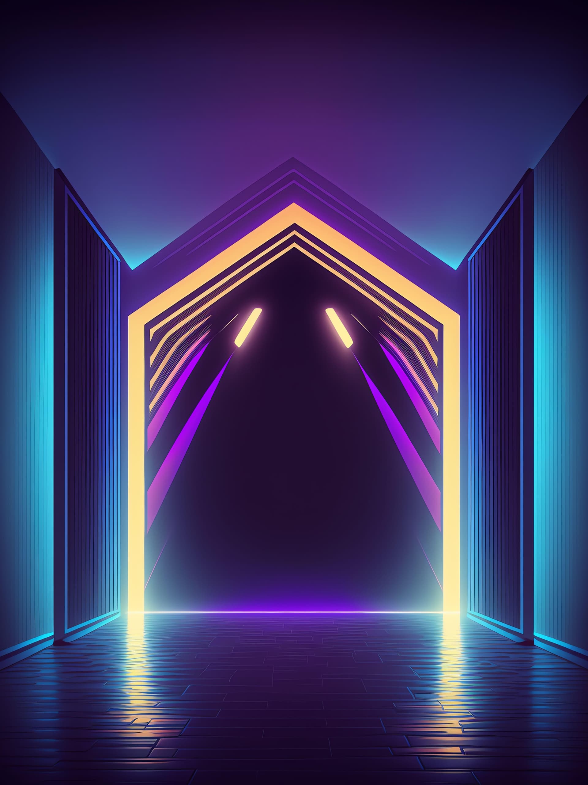 Neon Gateway Portal - Pro phone wallpaper