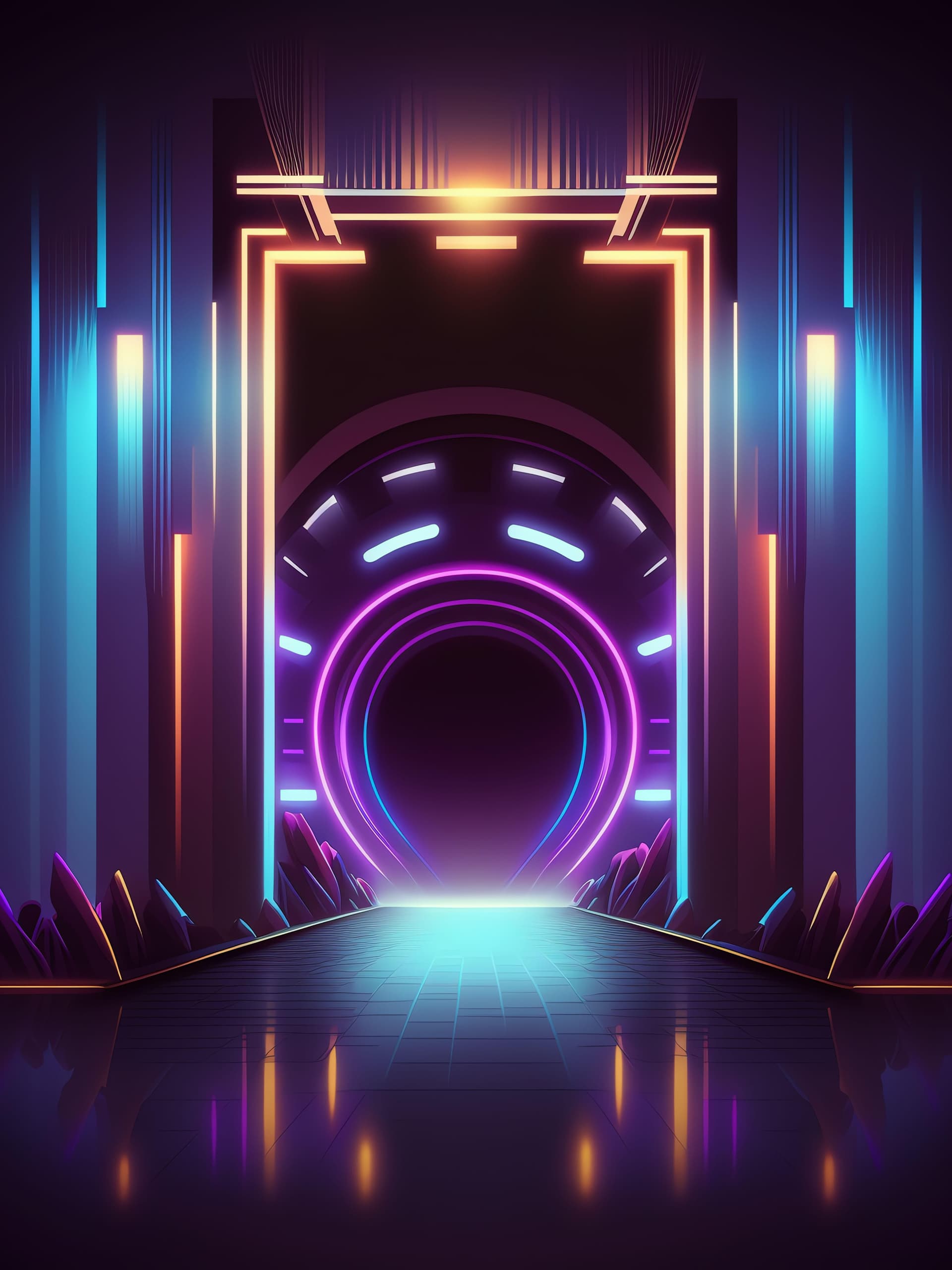 Neon Portal Gateway - Pro phone wallpaper