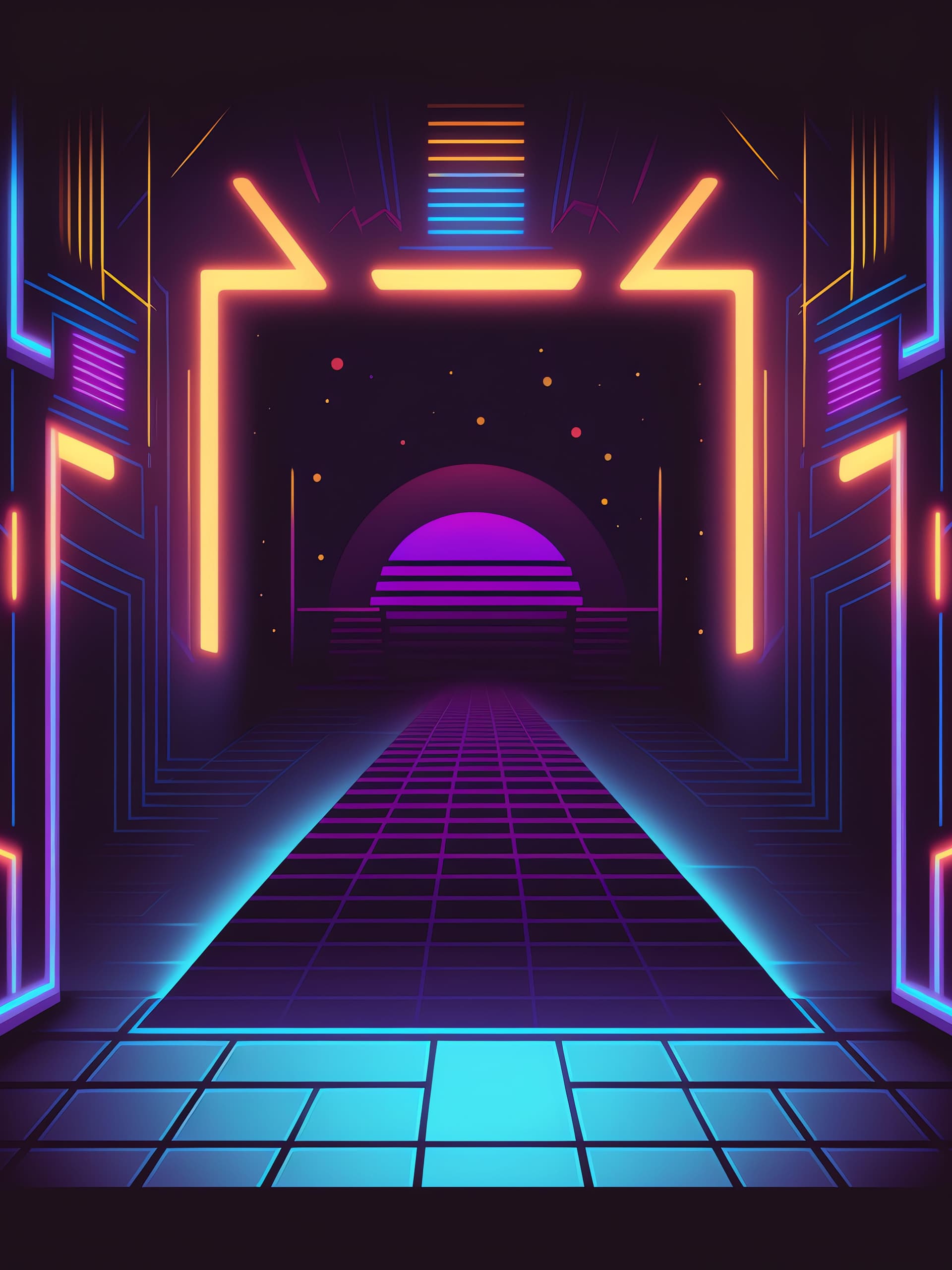 Retro Arcade Entrance - Pro phone wallpaper