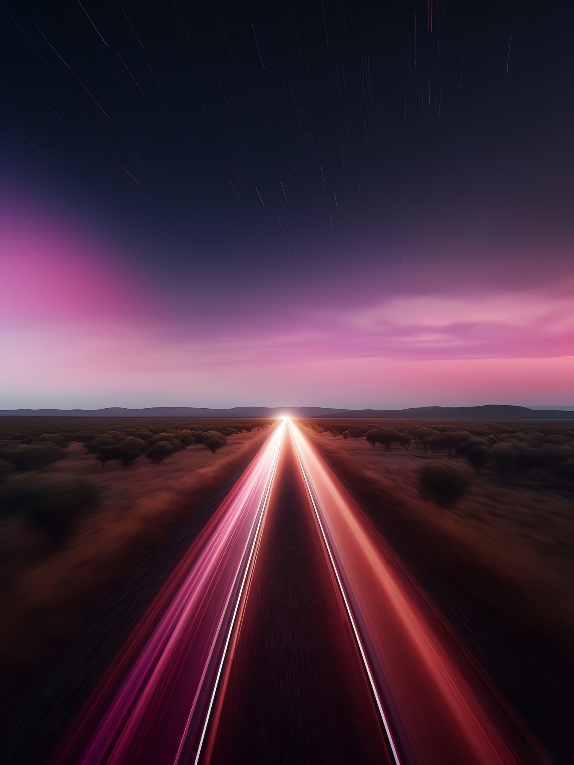Desert Road Lights - Pro phone wallpaper