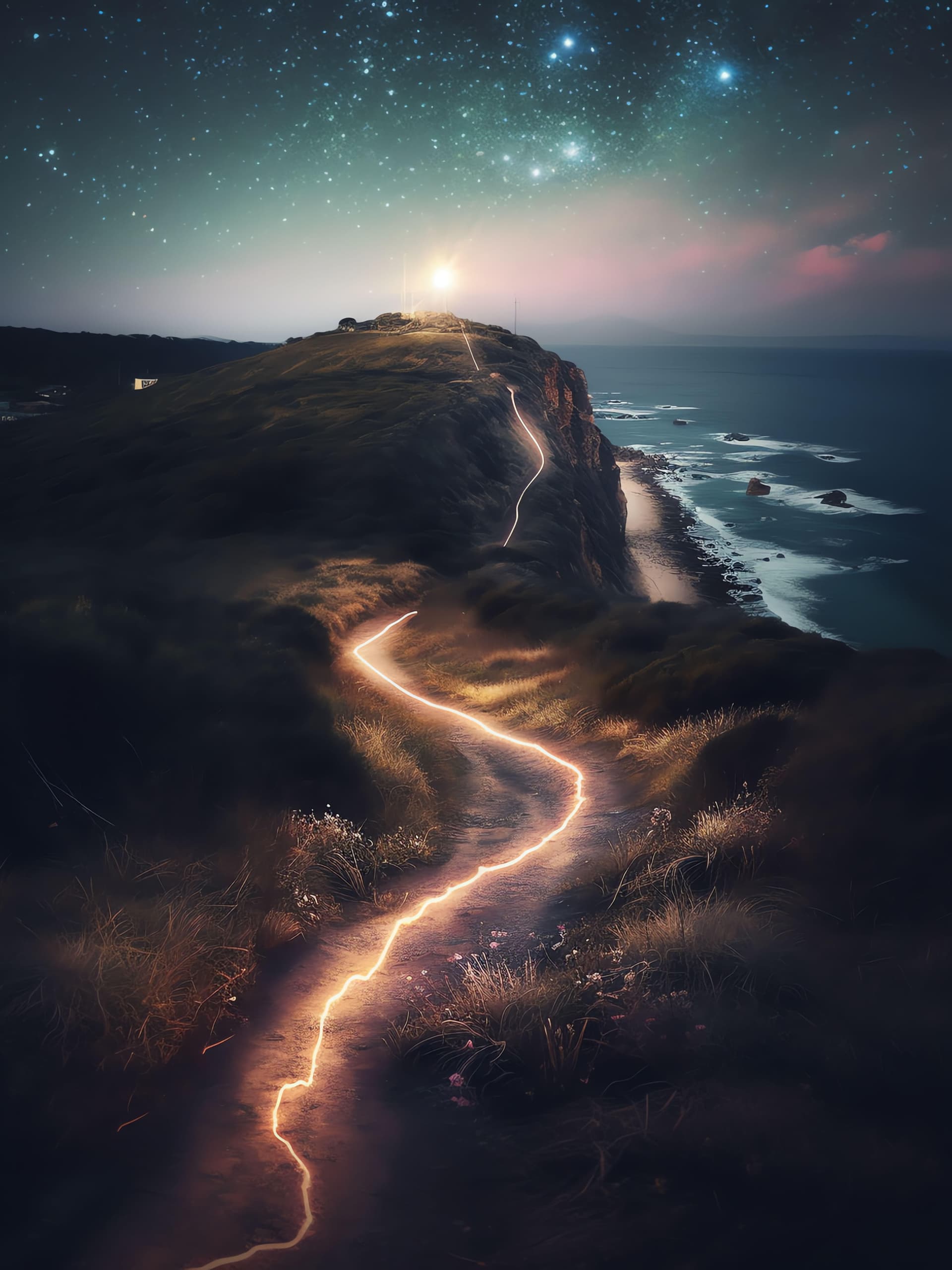 Coastal Light Path - Pro phone wallpaper