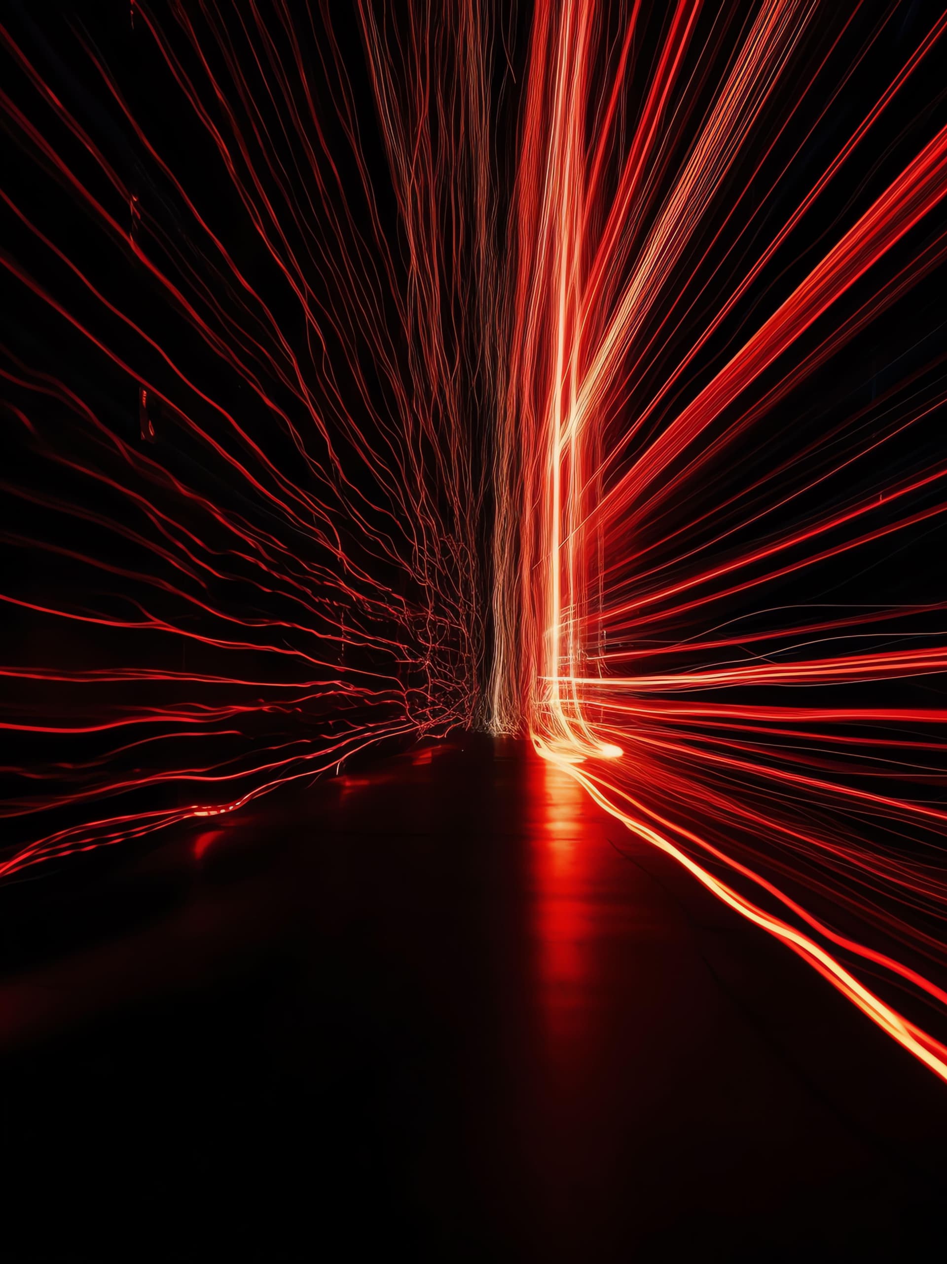 Crimson Light Trails - Pro phone wallpaper