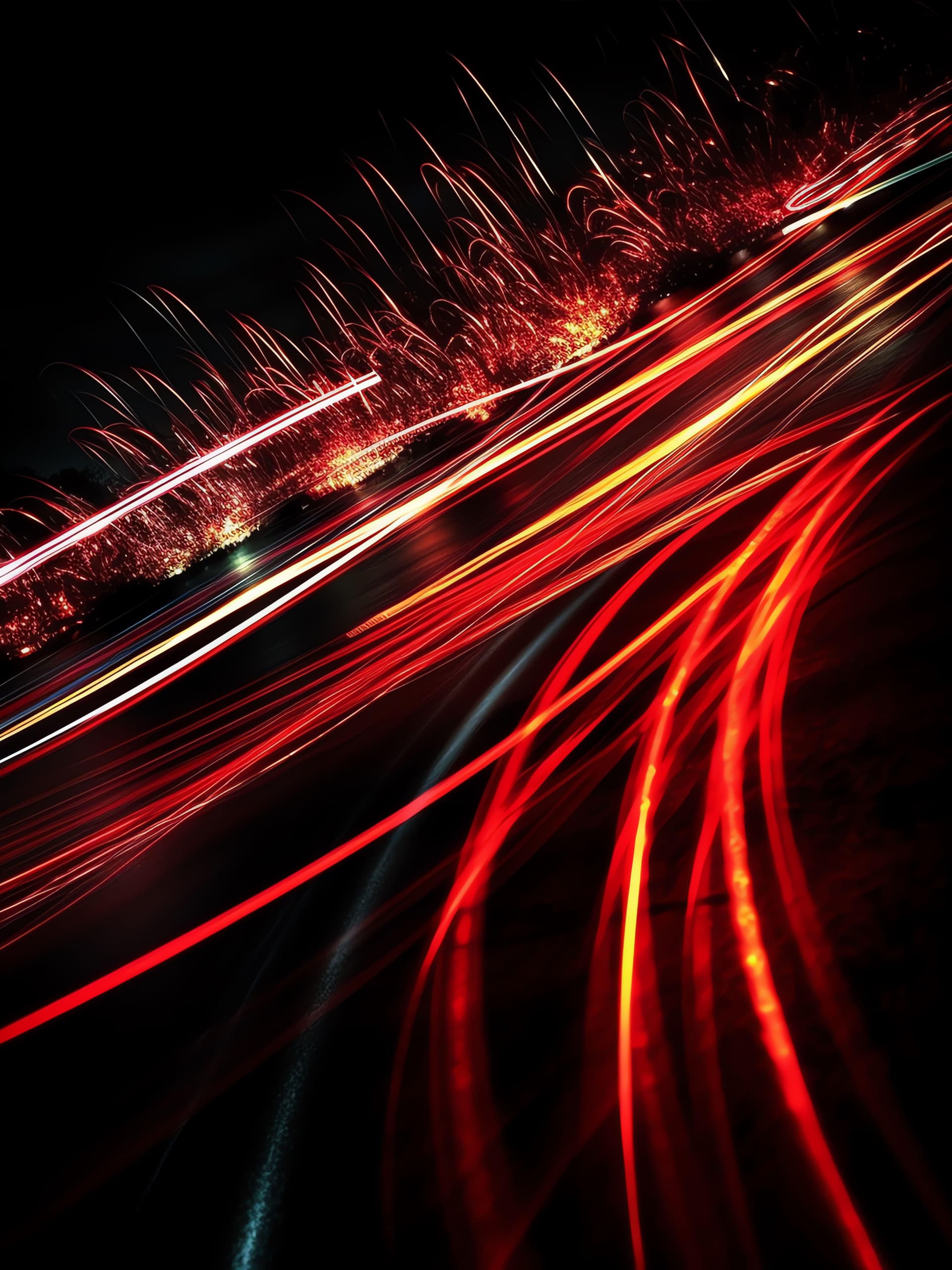 Fiery Light Streaks - Pro phone wallpaper