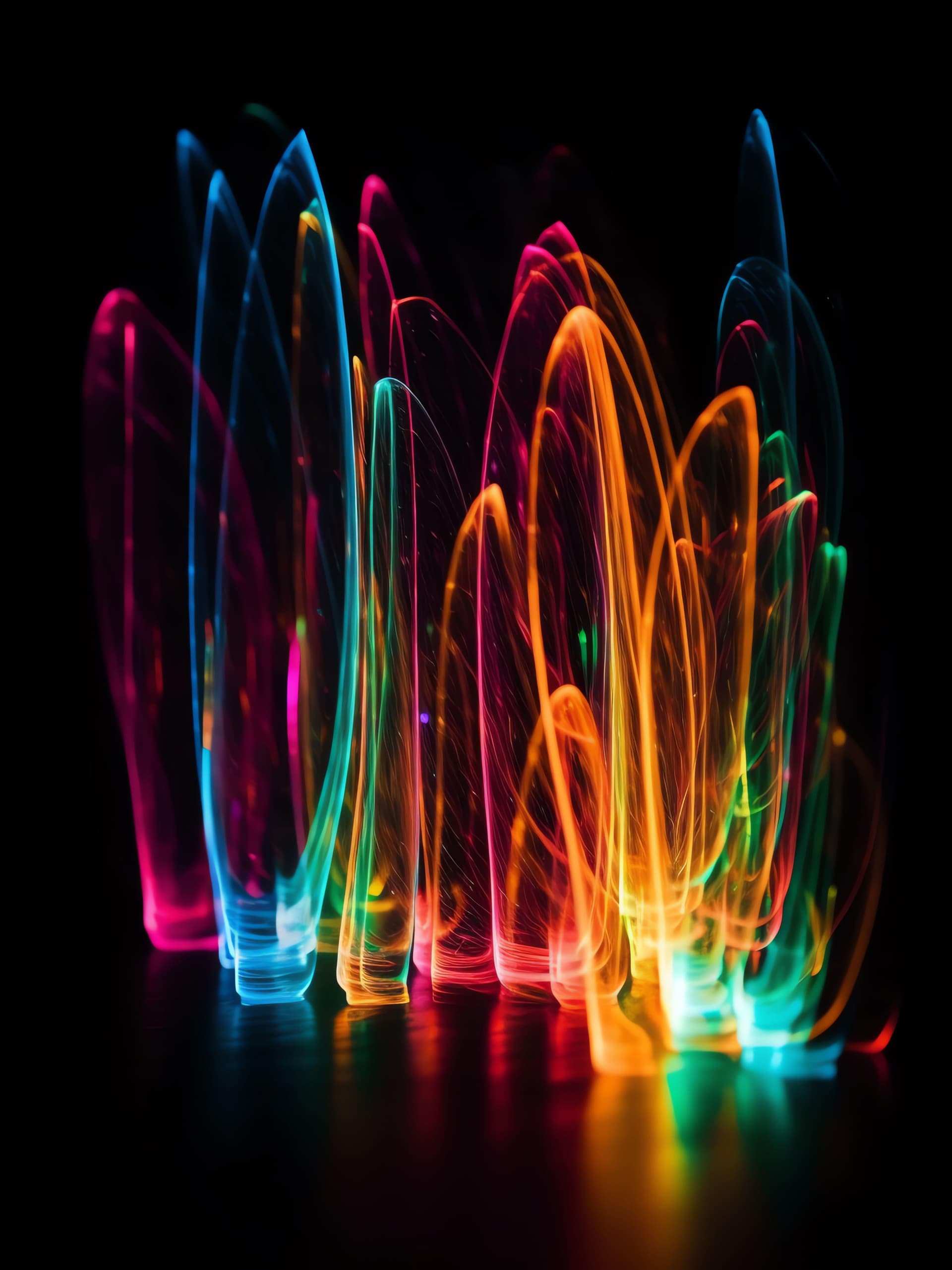 Neon Light Arcs - Pro phone wallpaper