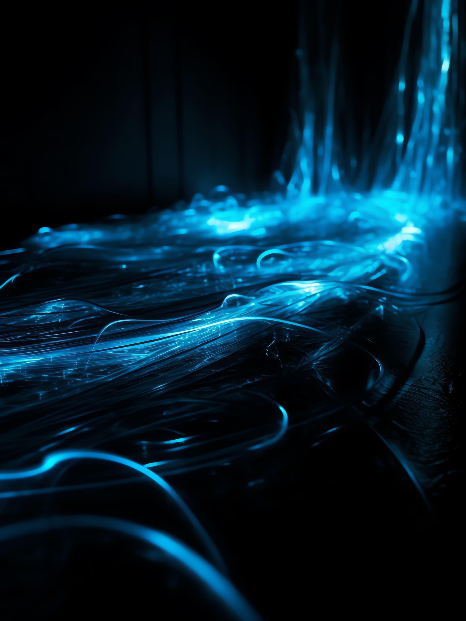 Cyan Light Streaks - Pro phone wallpaper