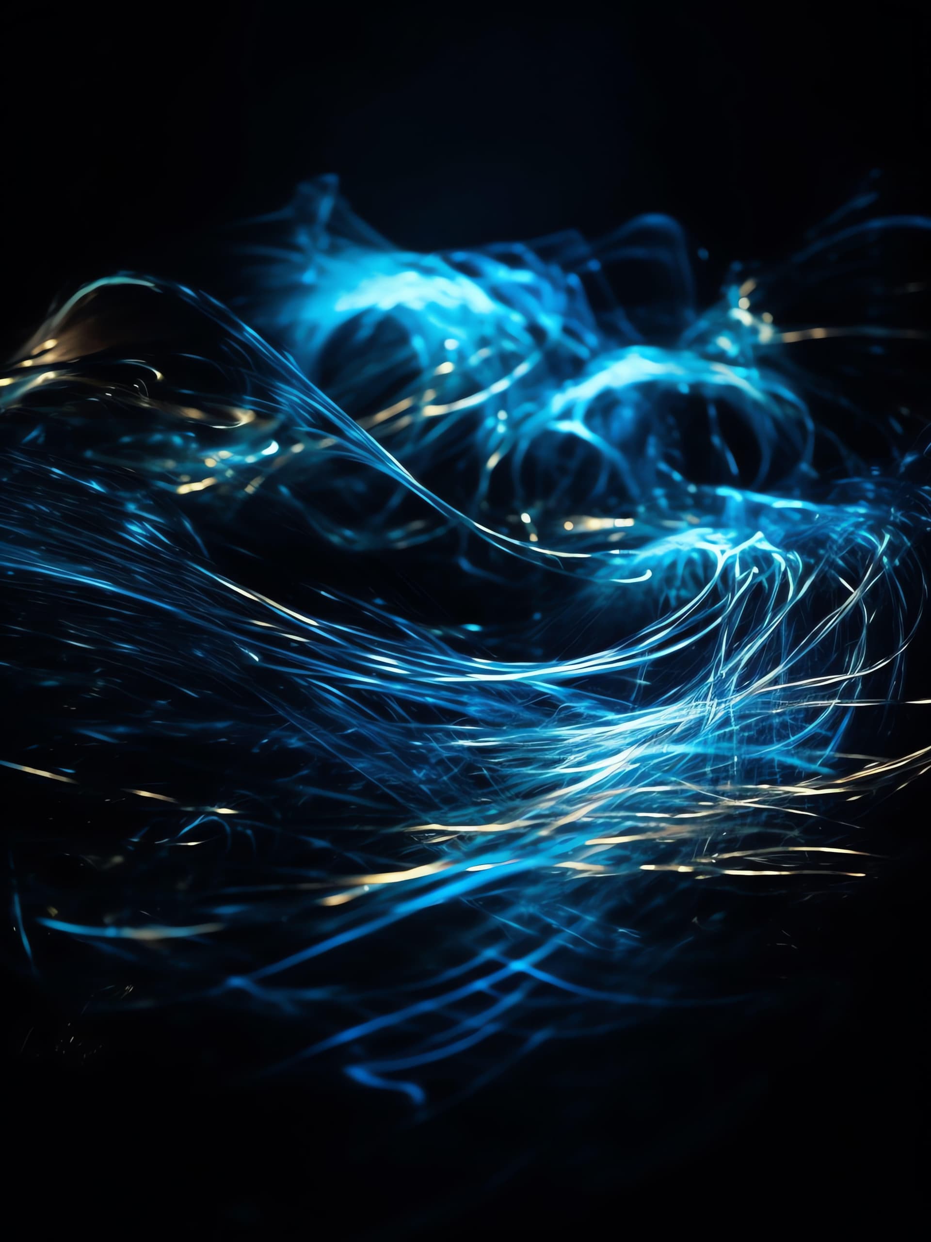 Ethereal Blue Fibers - Pro phone wallpaper