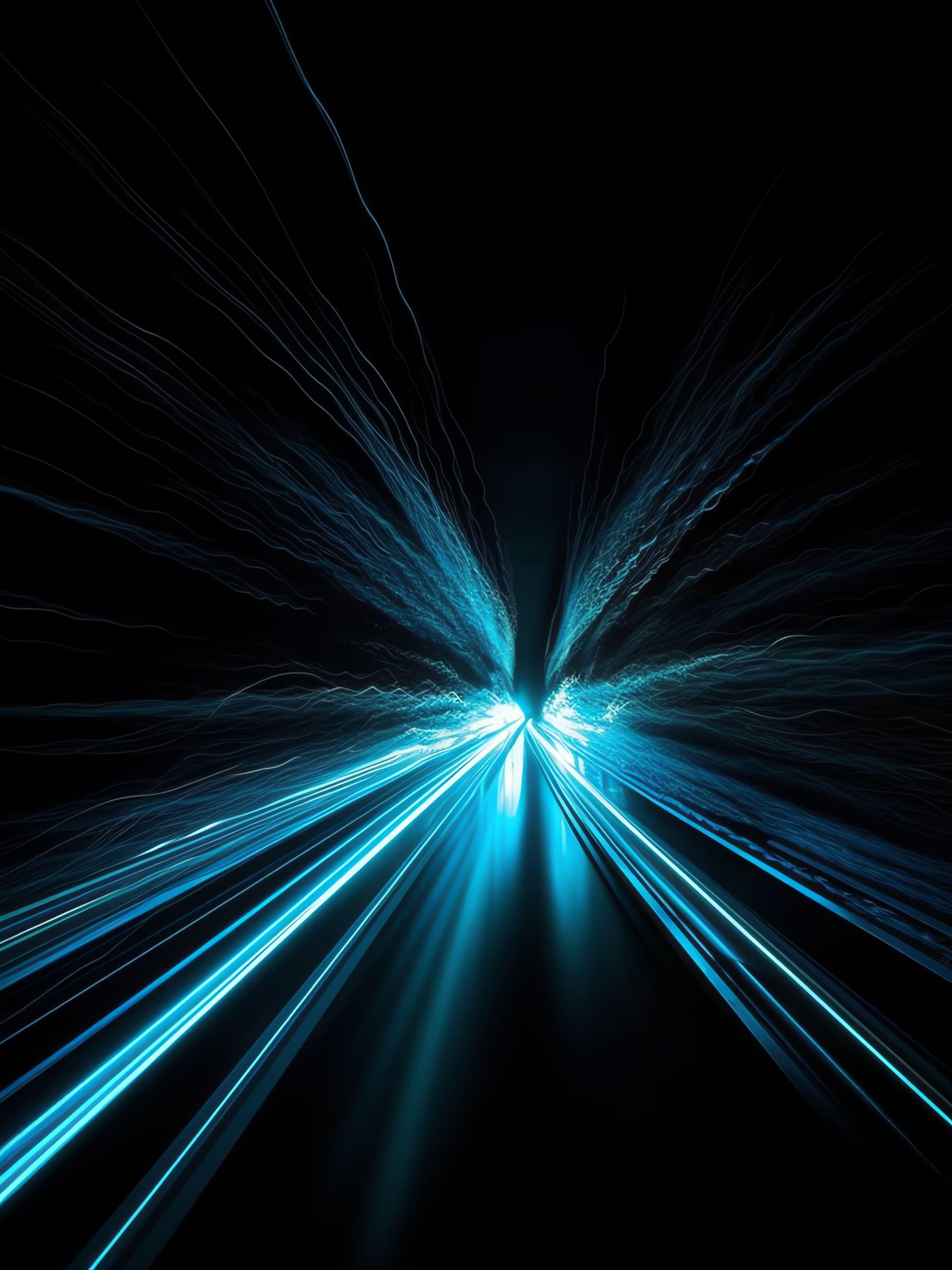 Teal Light Streaks - Pro phone wallpaper