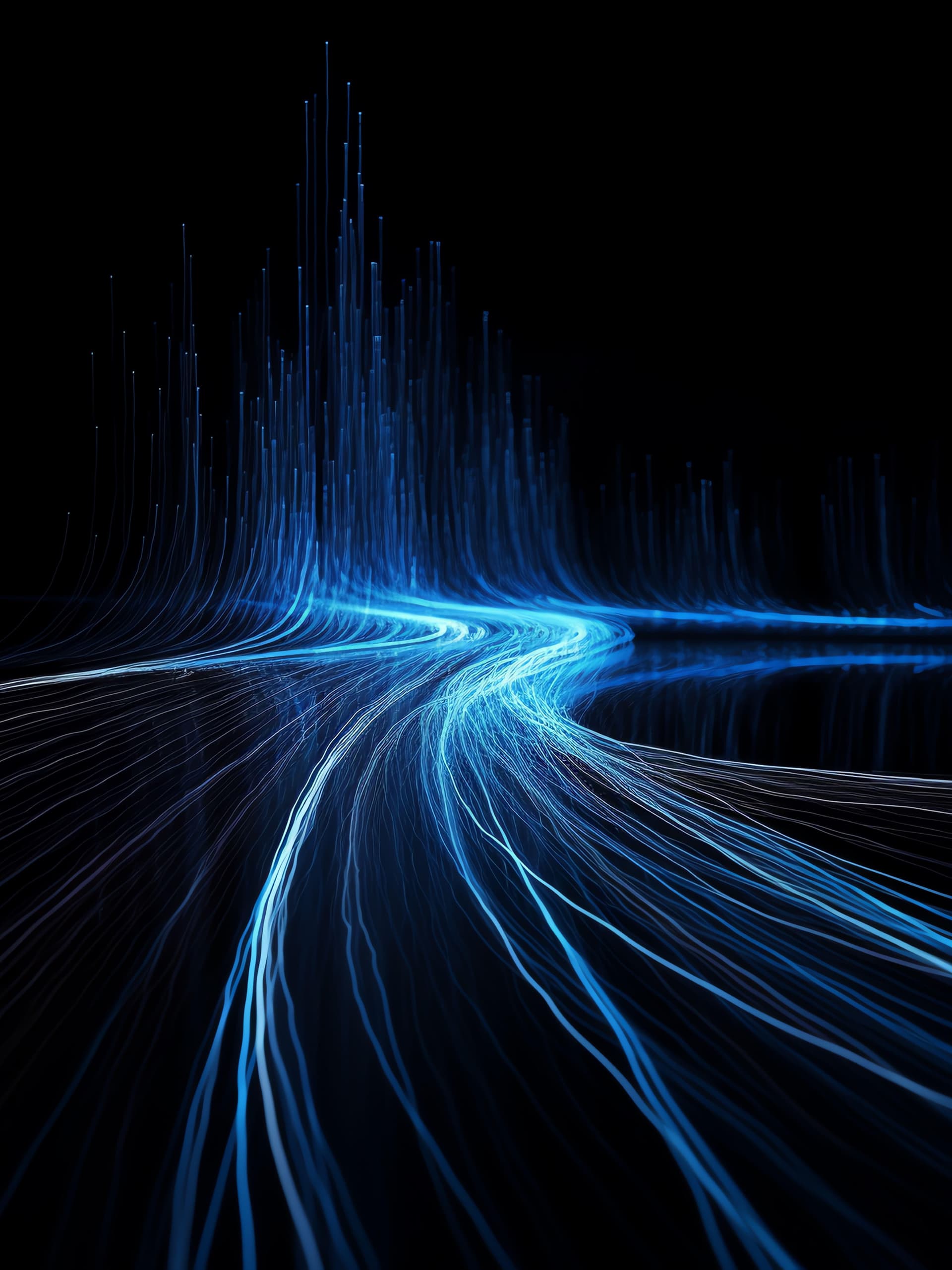 Blue Data Stream - Pro phone wallpaper
