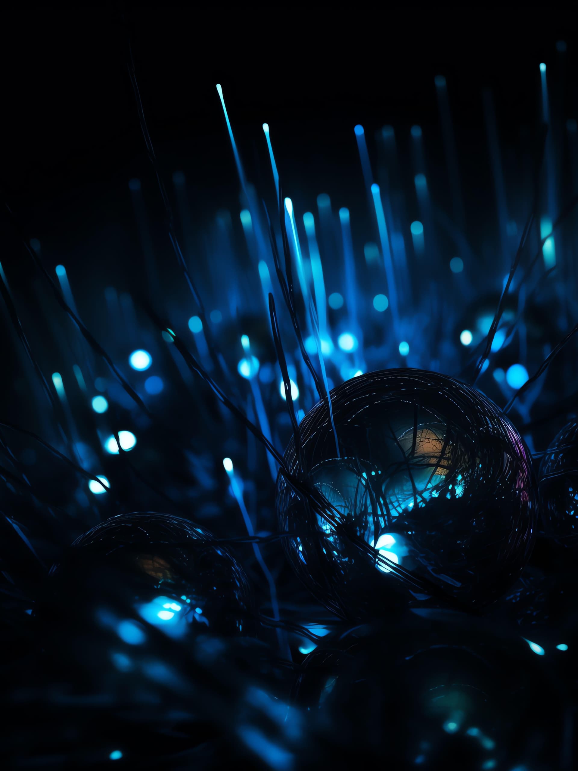 Fiber Optic Spheres - Pro phone wallpaper