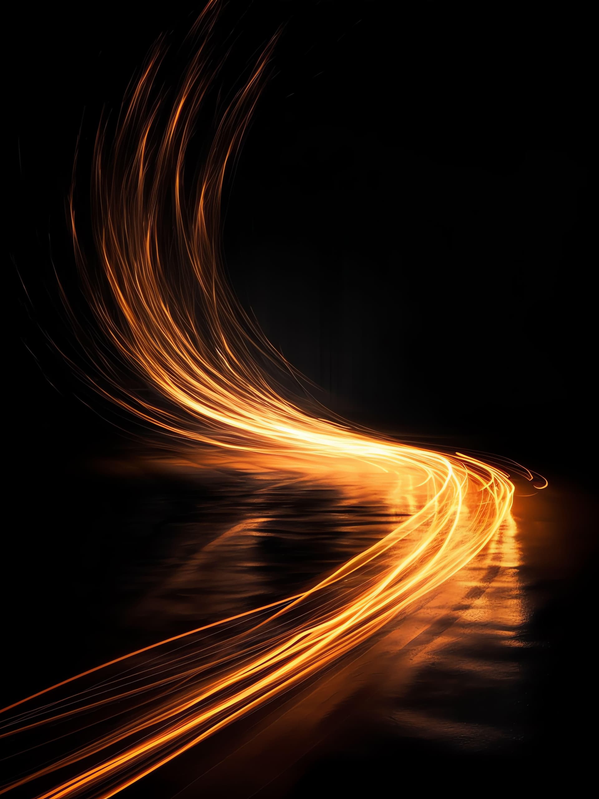 Golden Light Trails - Pro phone wallpaper
