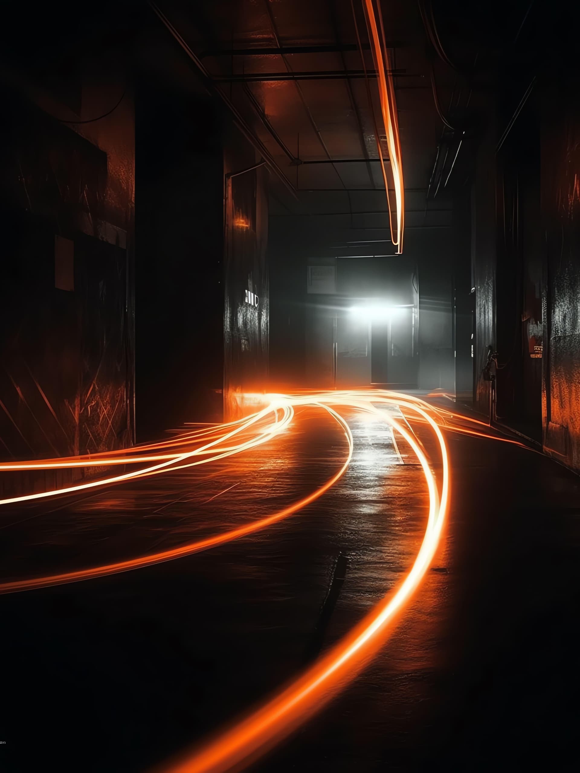 Orange Light Tunnel - Pro phone wallpaper