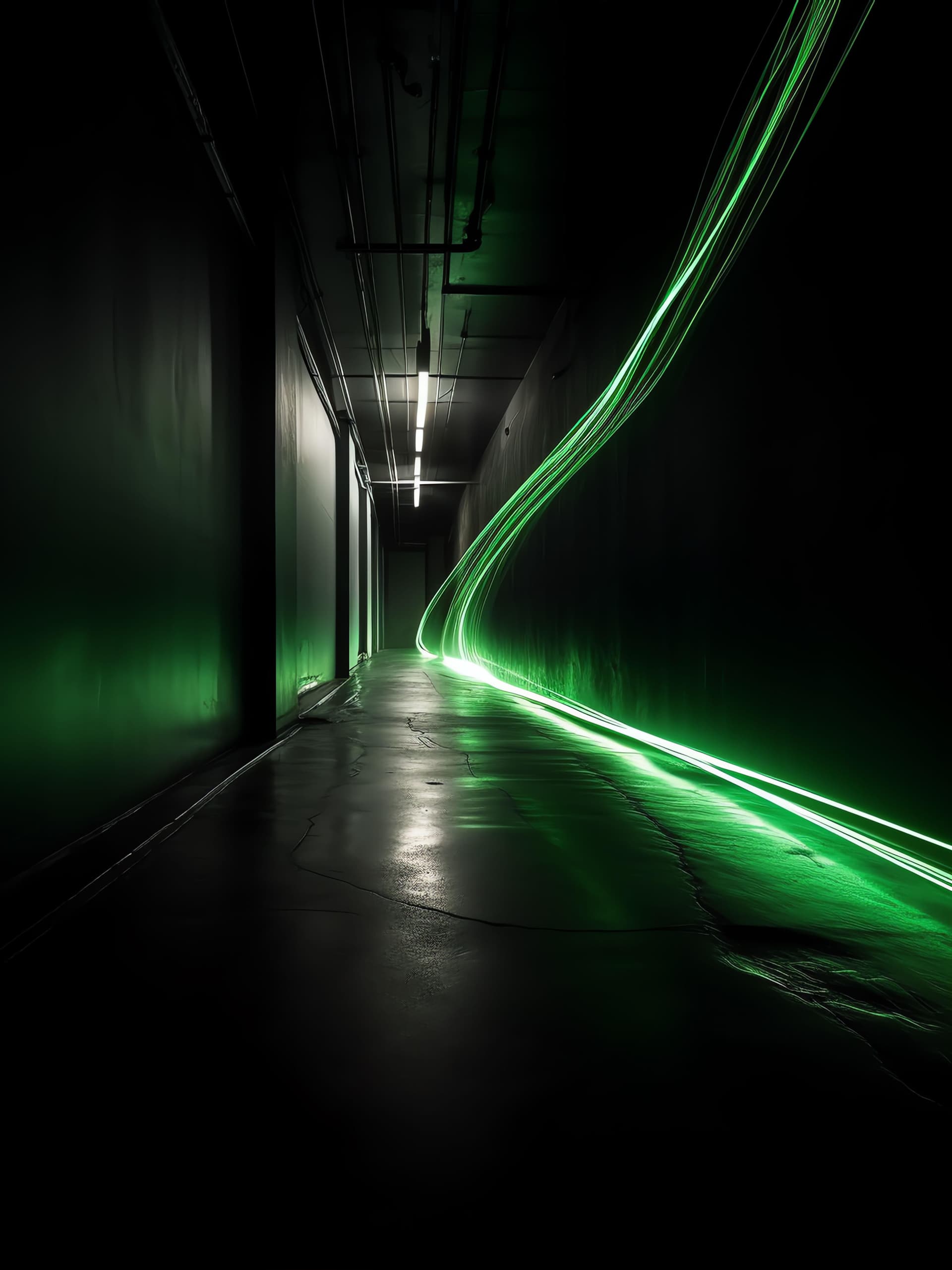 Emerald Light Tunnel - Pro phone wallpaper