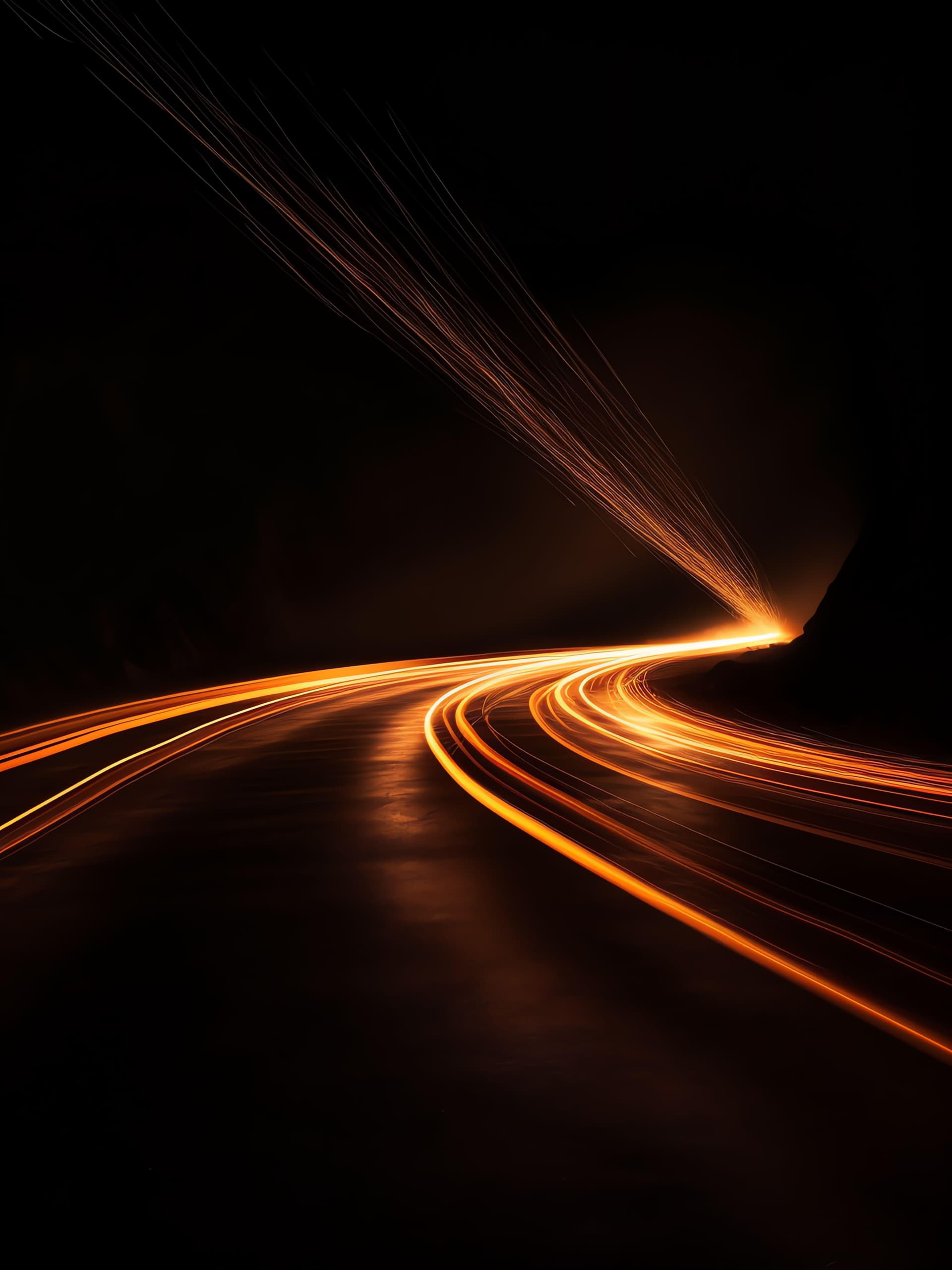 Golden Light Streaks - Pro phone wallpaper