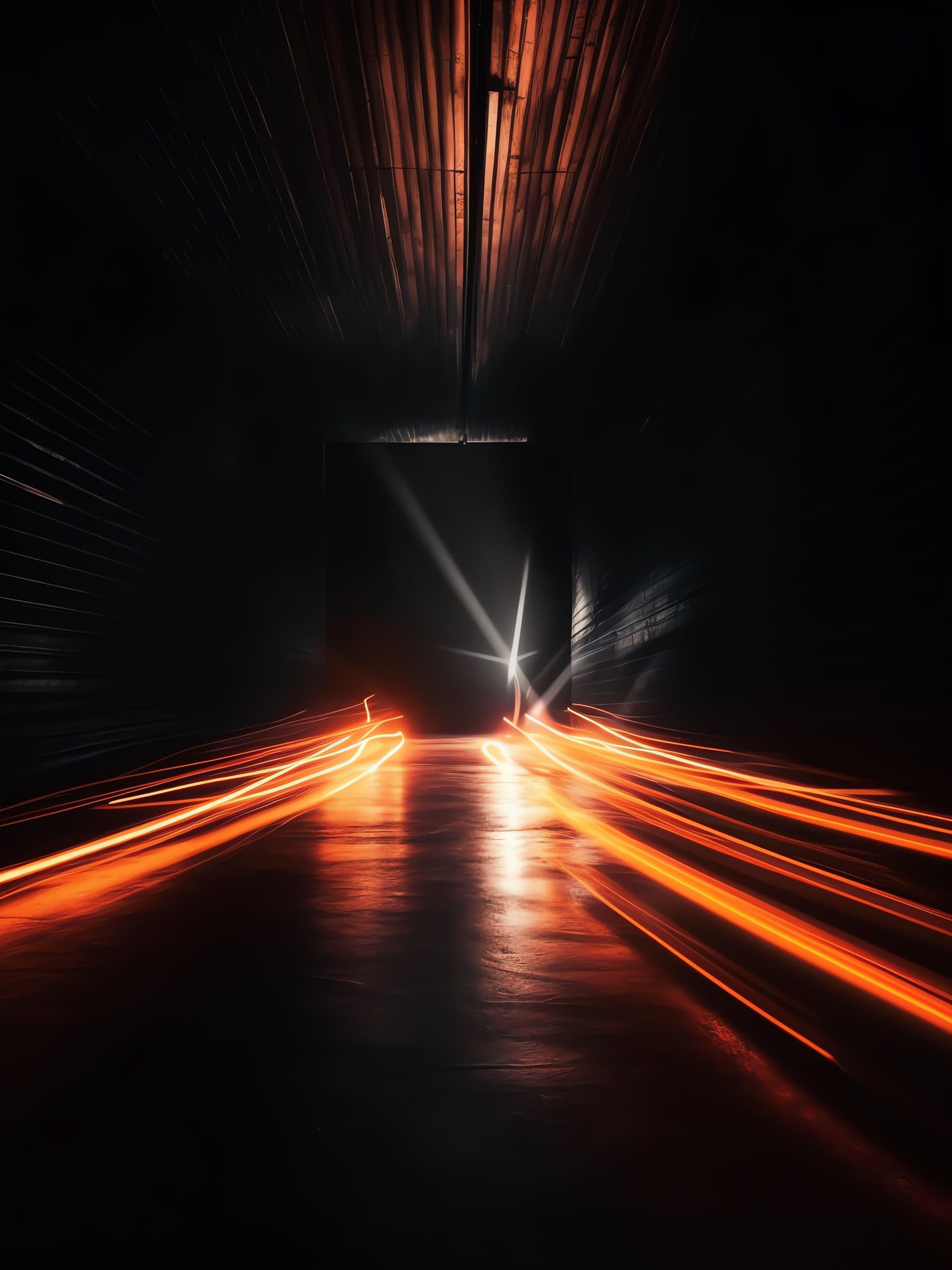 Fiery Light Streaks - Pro phone wallpaper