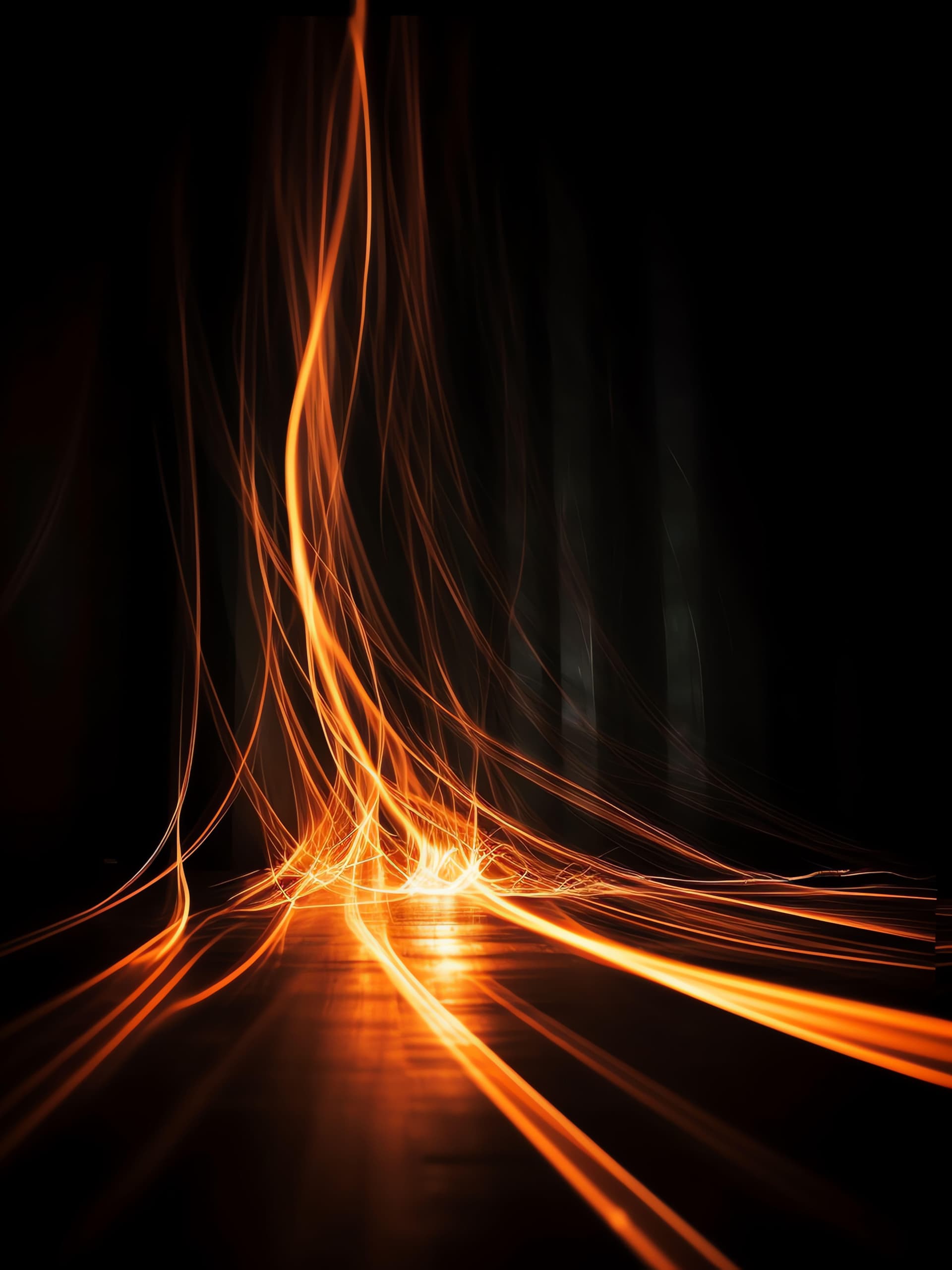 Fiery Light Streams - Pro phone wallpaper