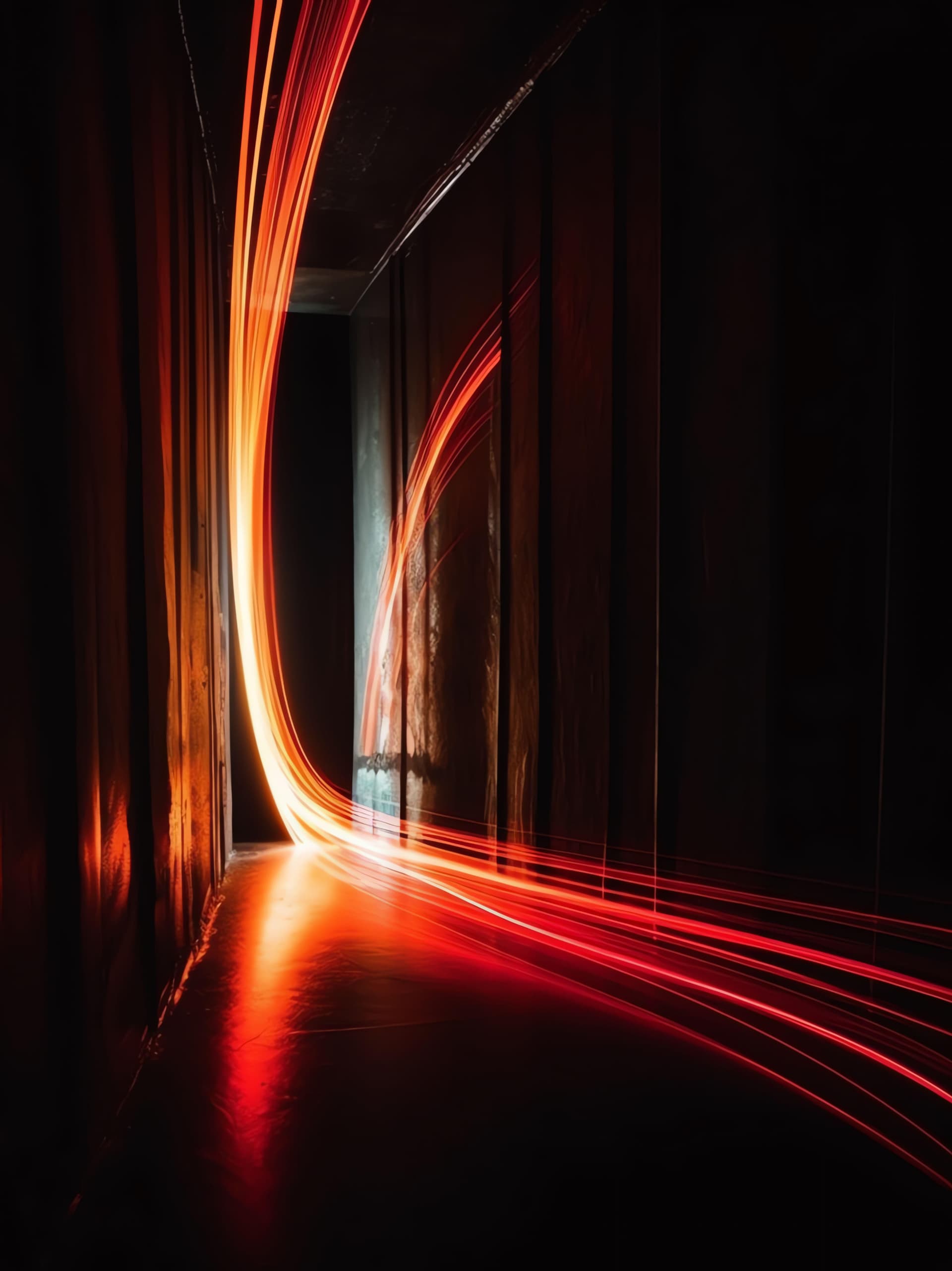 Crimson Light Tunnel - Pro phone wallpaper
