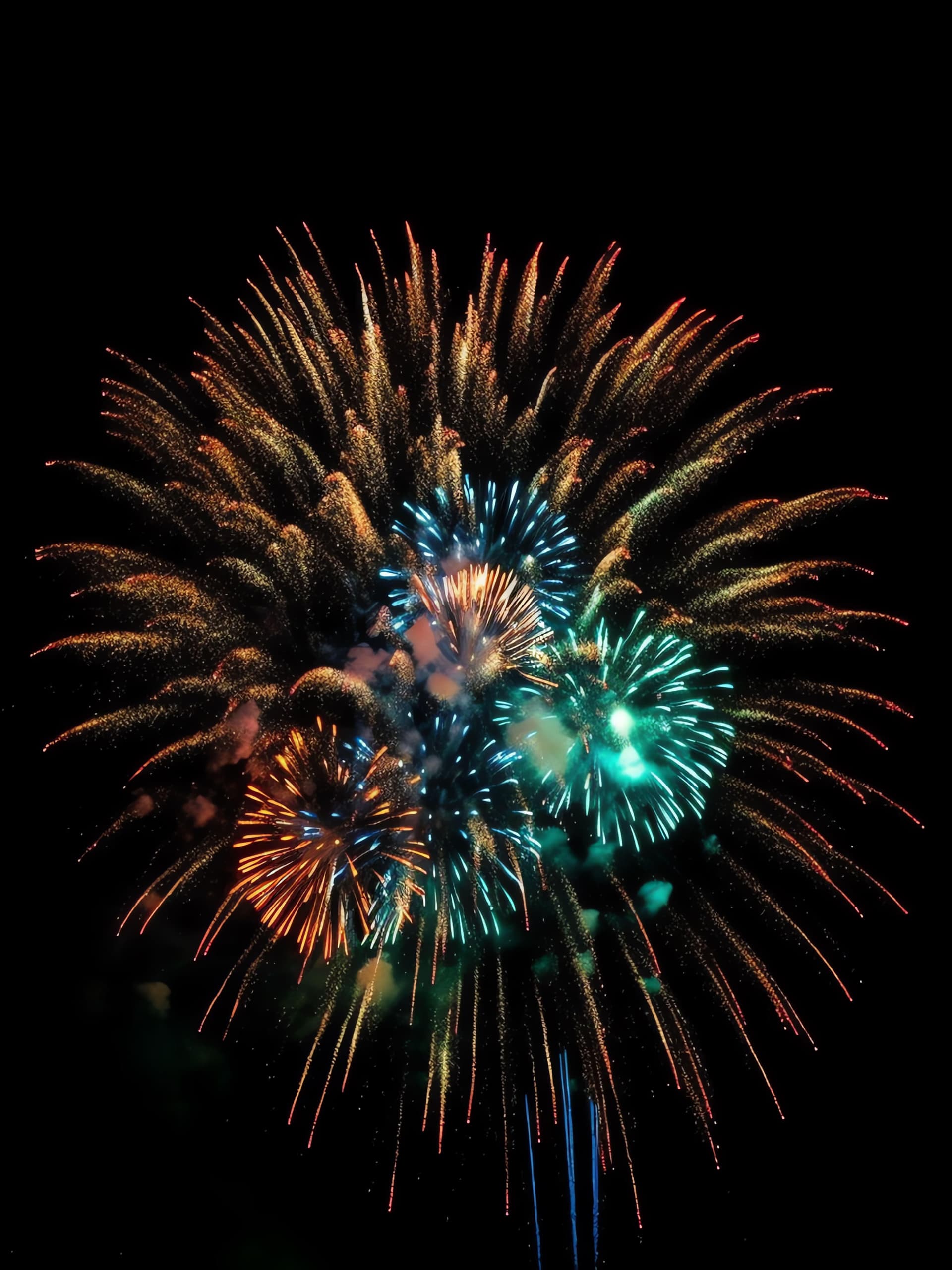 Vibrant Fireworks Night - Pro phone wallpaper