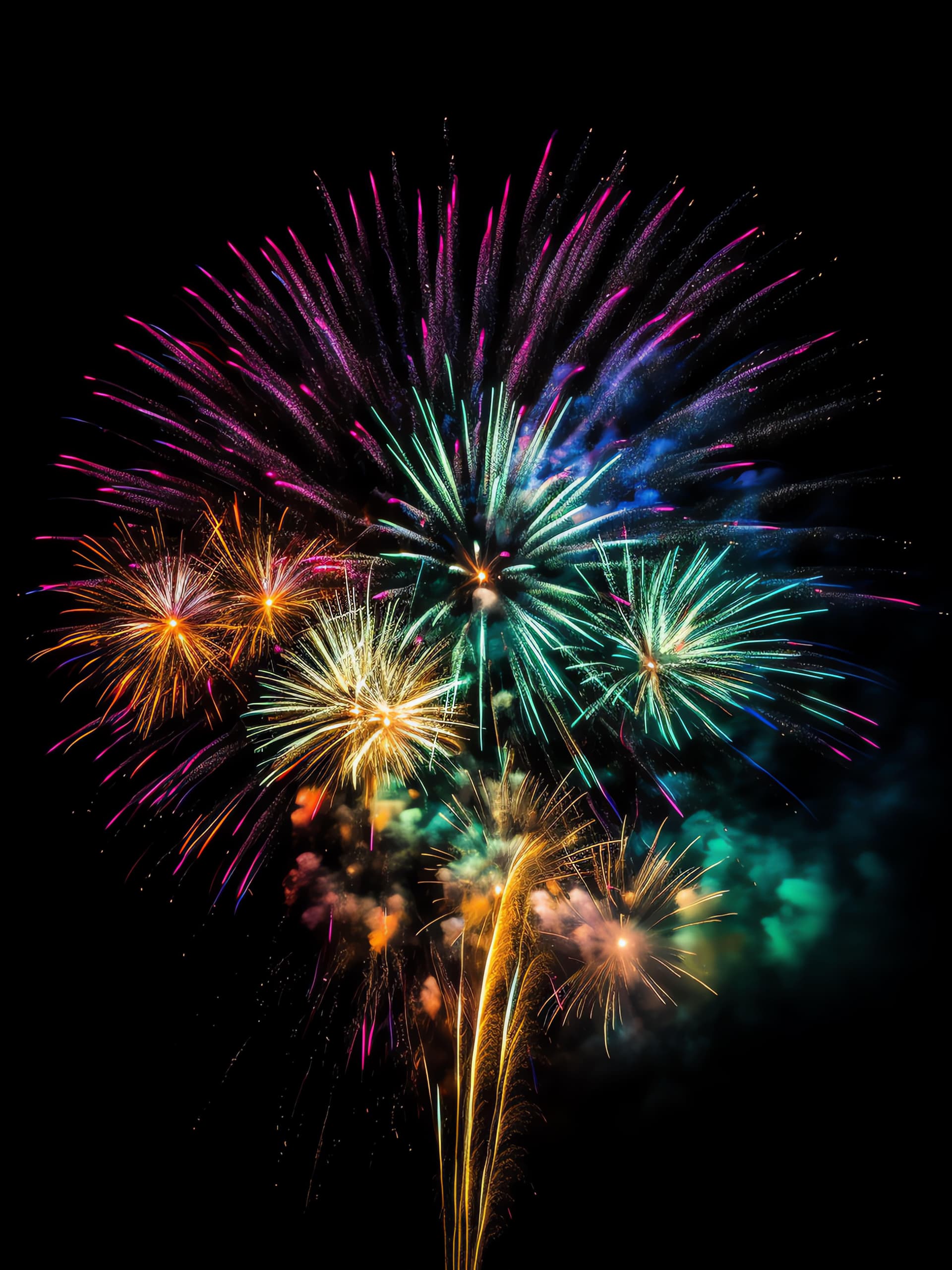 Festive Fireworks Display - Pro phone wallpaper