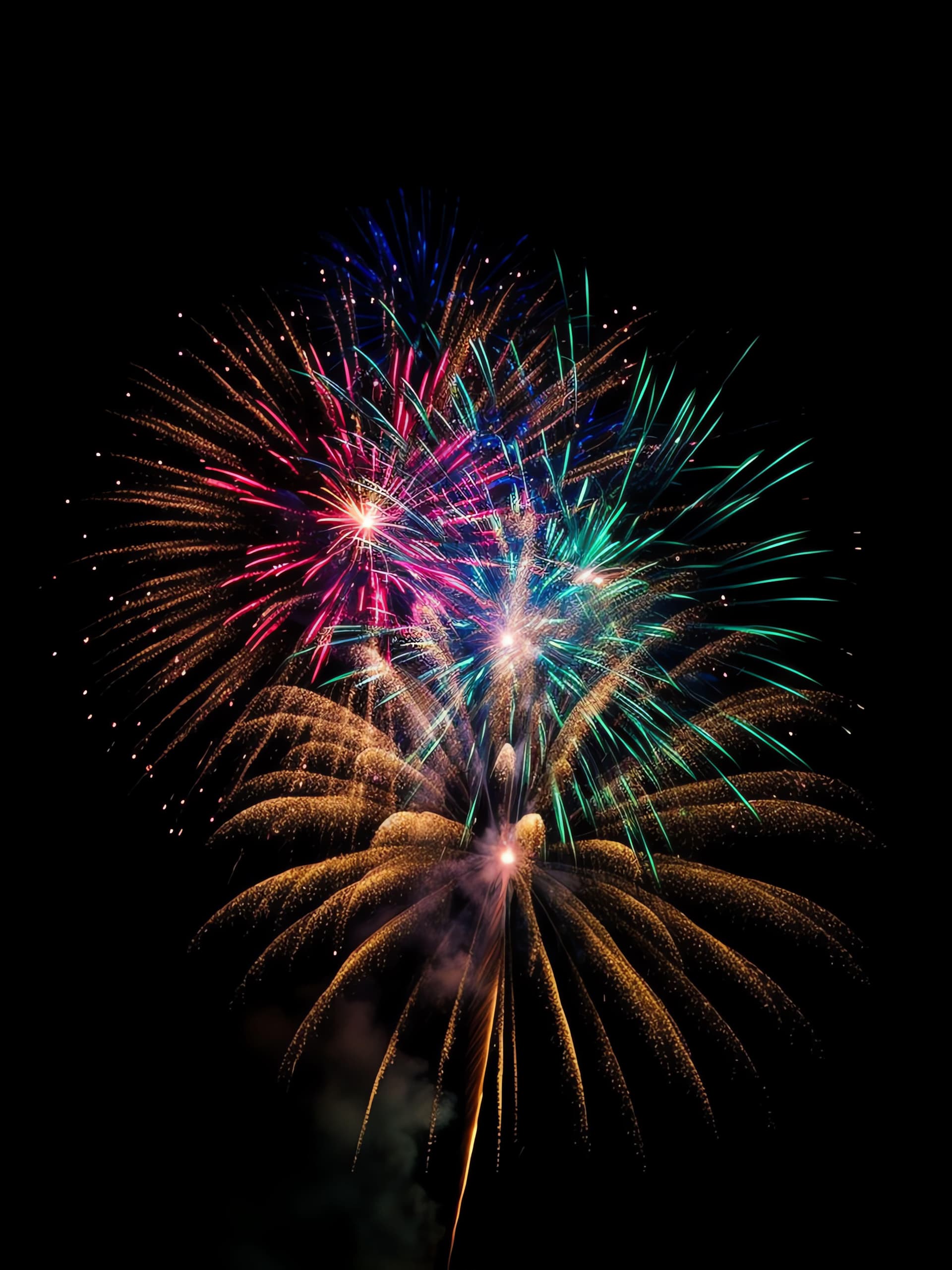 Vibrant Fireworks Burst - Pro phone wallpaper