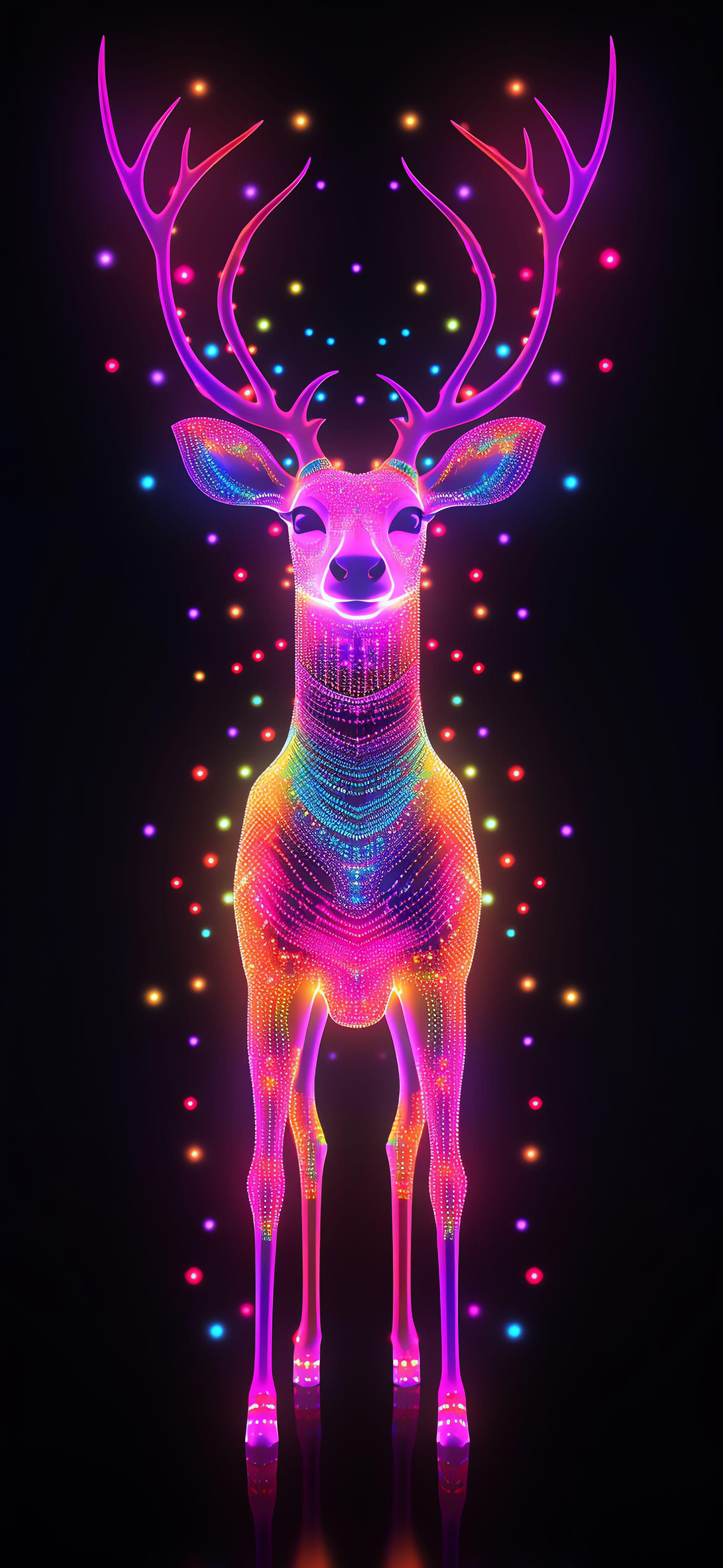Neon Deer Spirit - Pro phone wallpaper