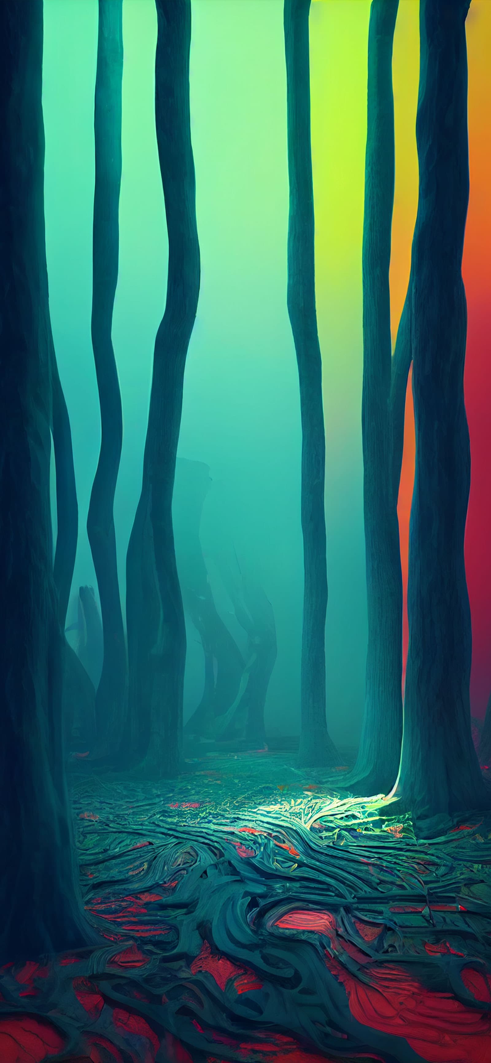Eerie Forest Roots - Pro phone wallpaper