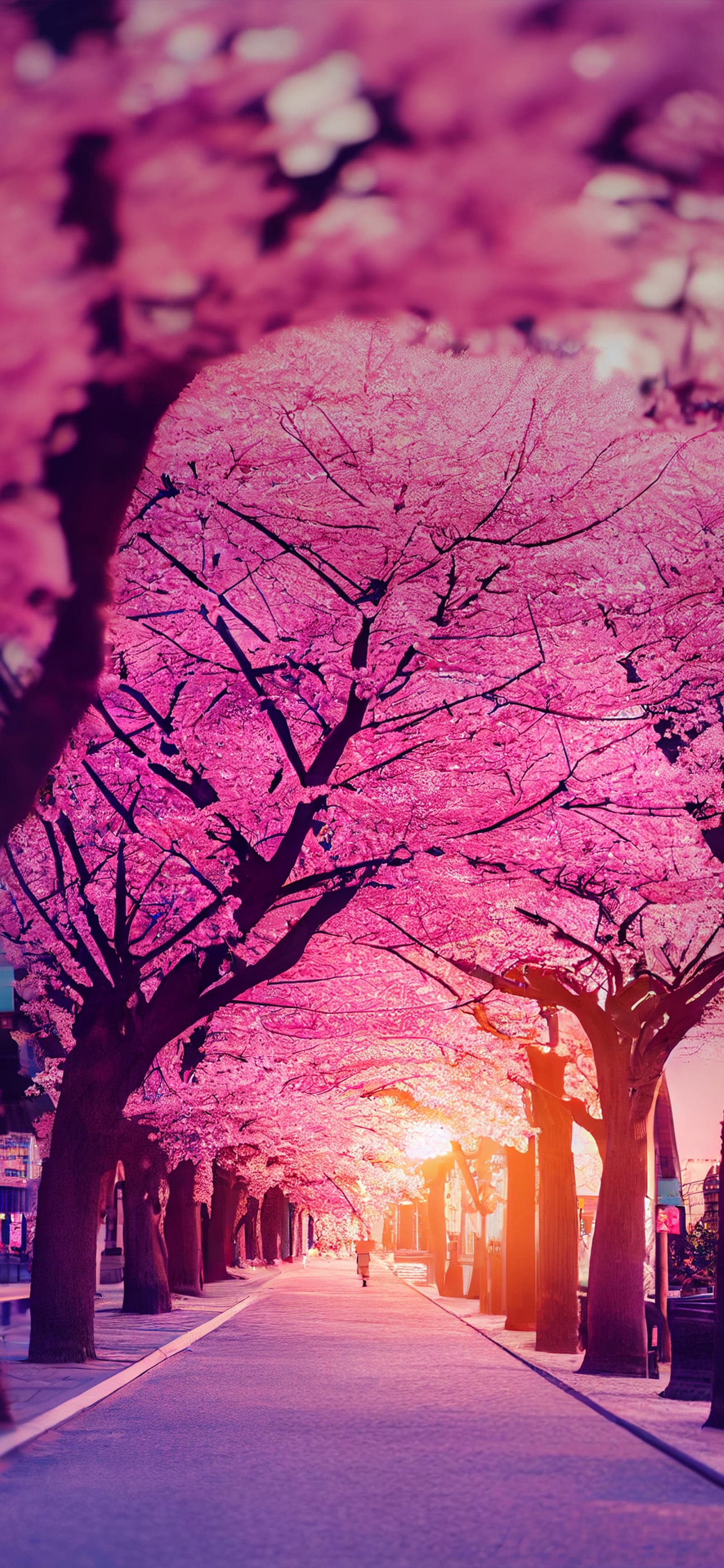 Pink Blossom Avenue - Pro phone wallpaper