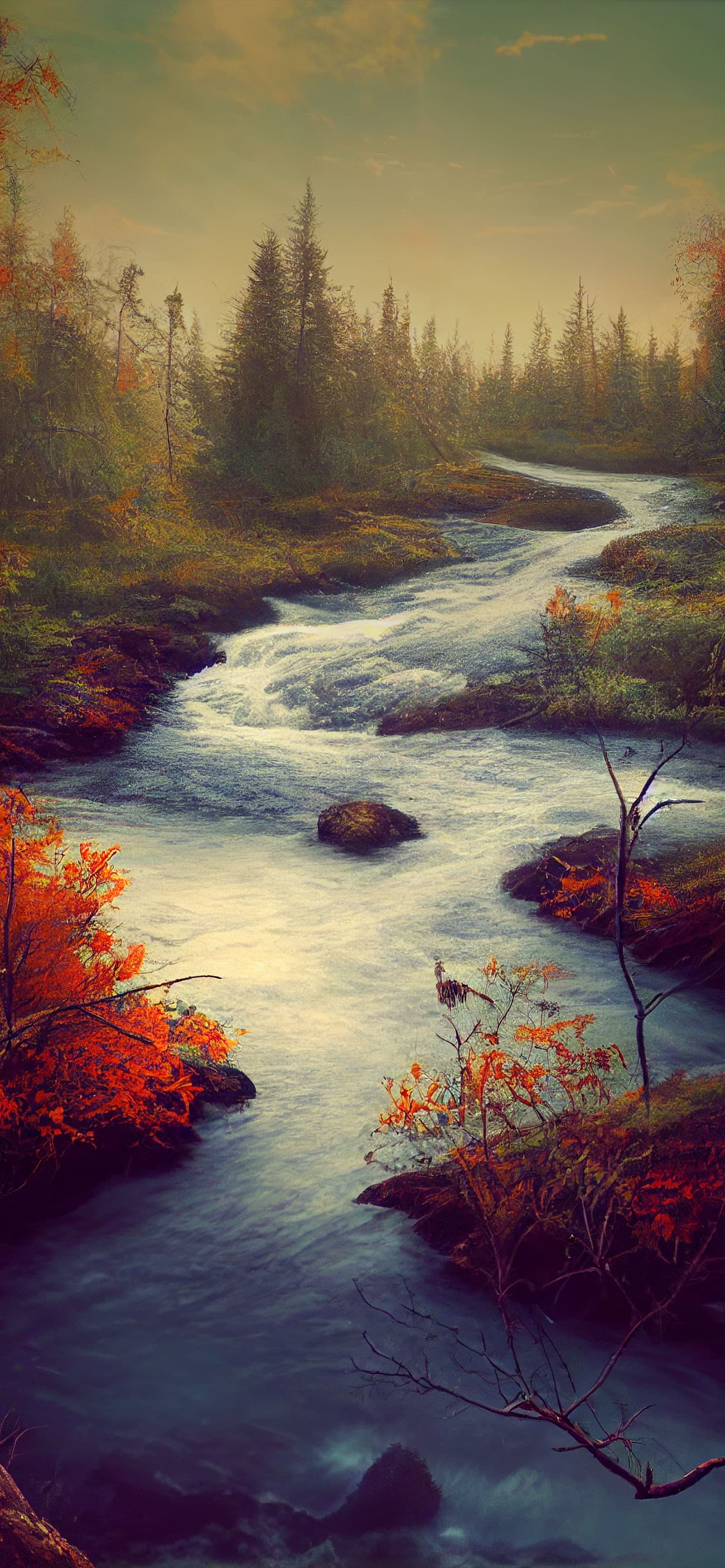 Autumn Stream - Pro phone wallpaper