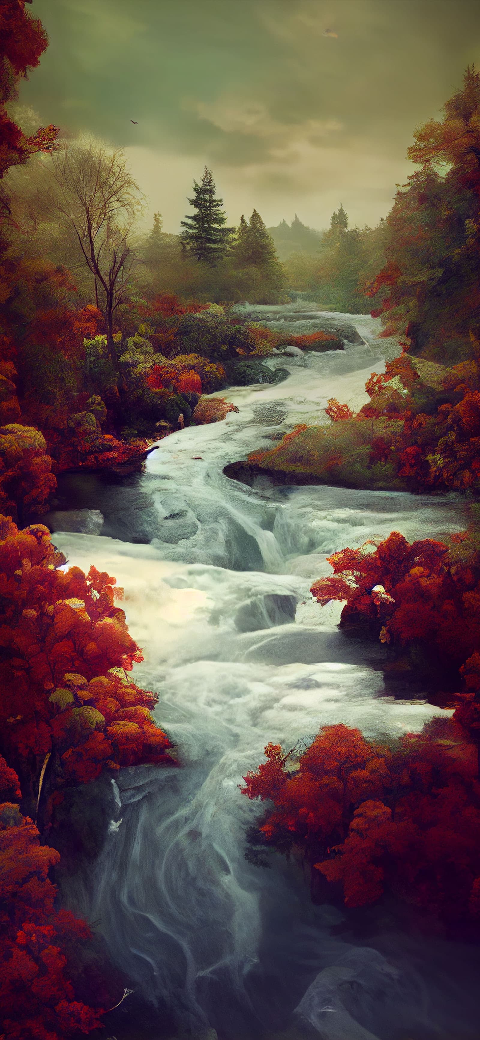 Autumn River Flow - Pro phone wallpaper