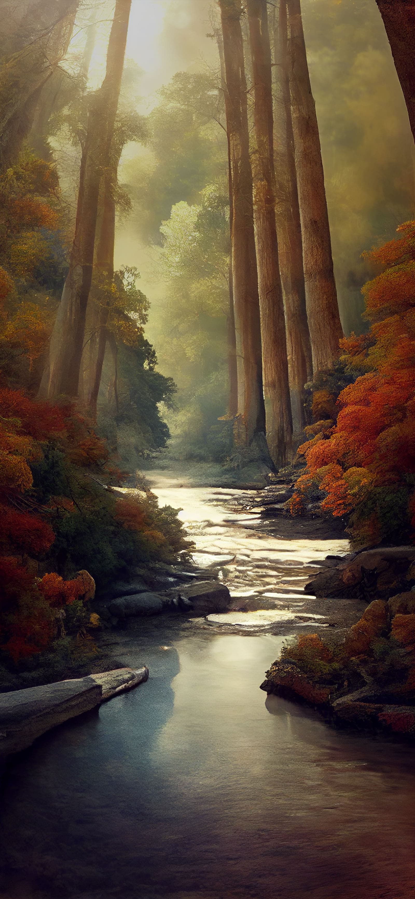 Forest Stream Light - Pro phone wallpaper