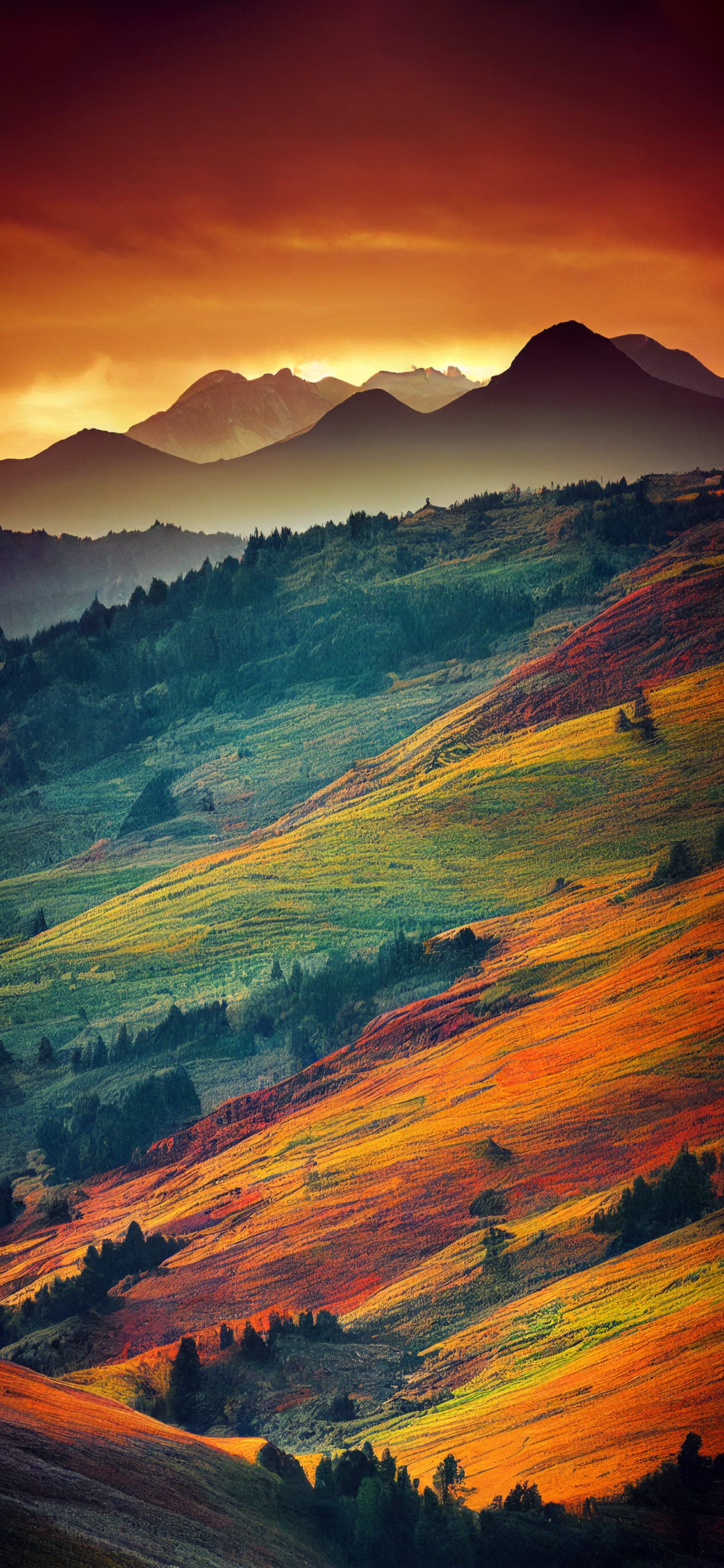 Autumnal Mountain Vista - Pro phone wallpaper