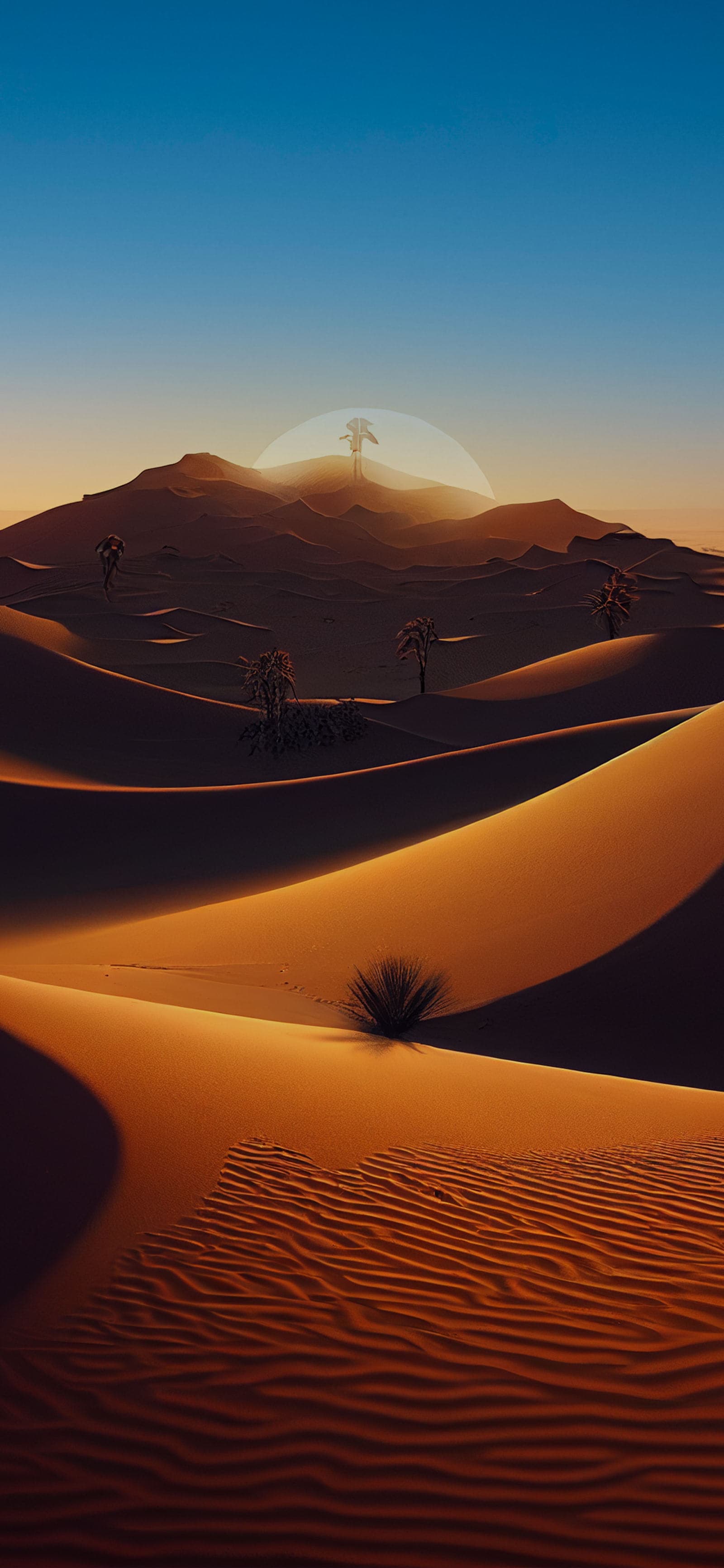 Saharan Desert Sunset - Pro phone wallpaper